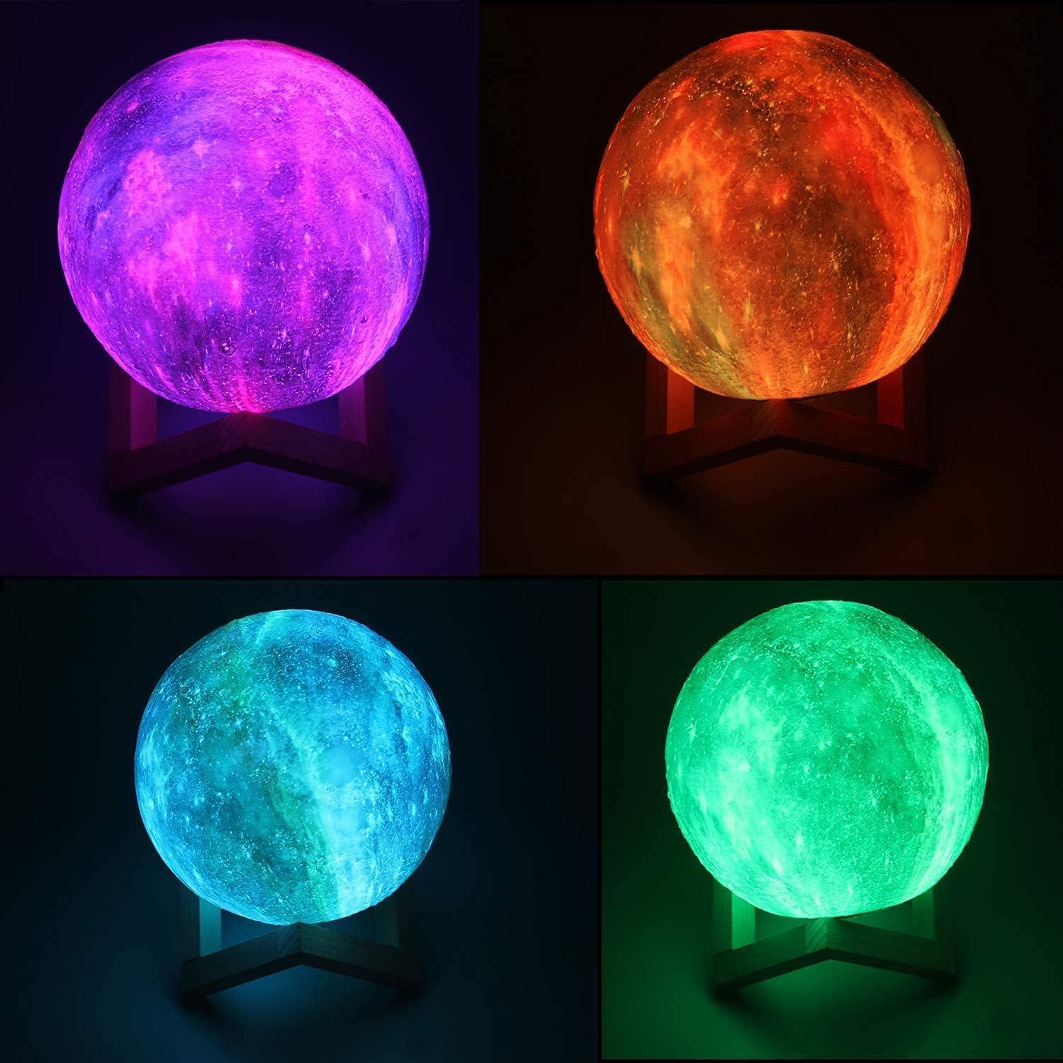 Lámpara de Luna LOGROTATE 17.78 cm LED 16 Colores Control Remoto
