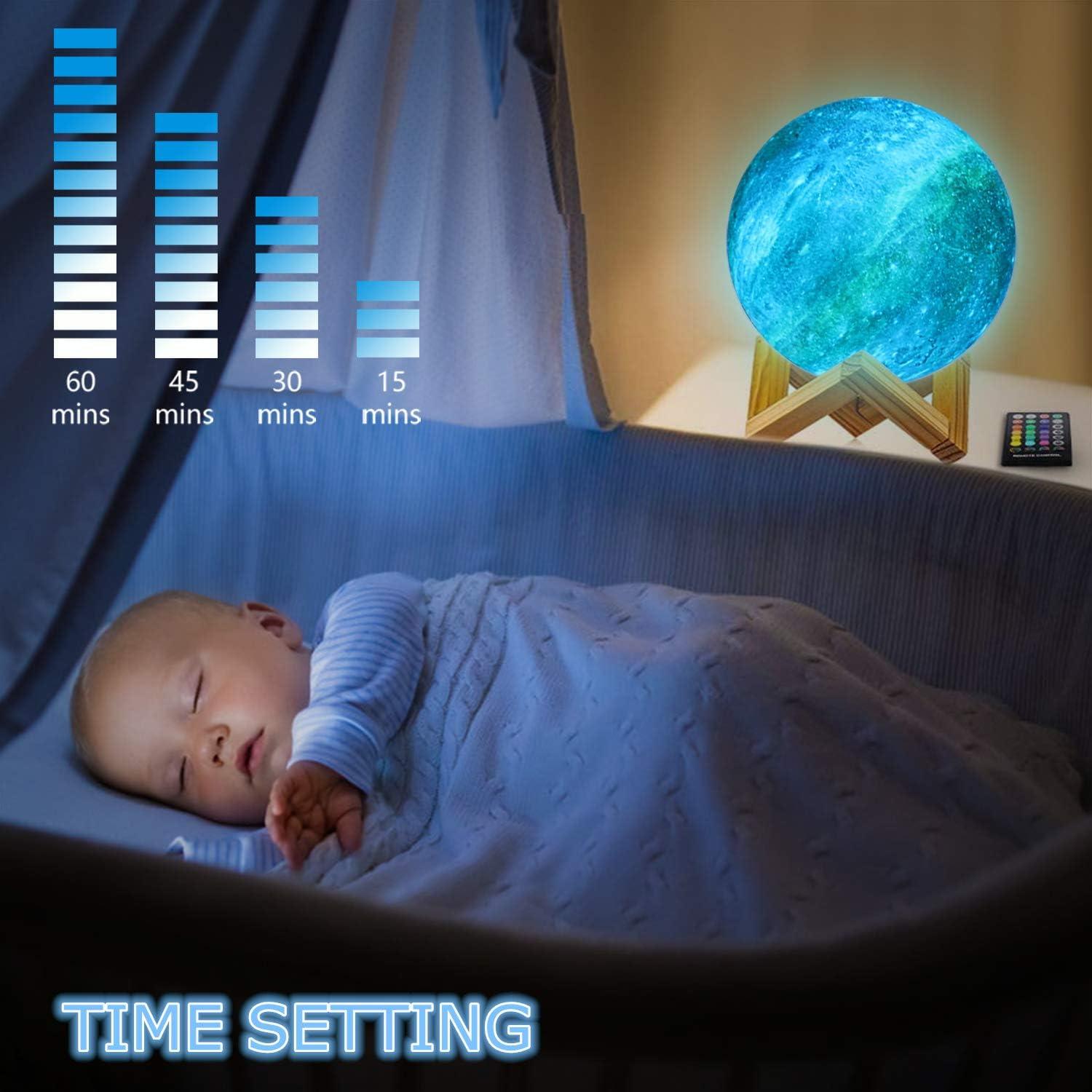 Lámpara de Luna LOGROTATE 17.78 cm LED 16 Colores Control Remoto