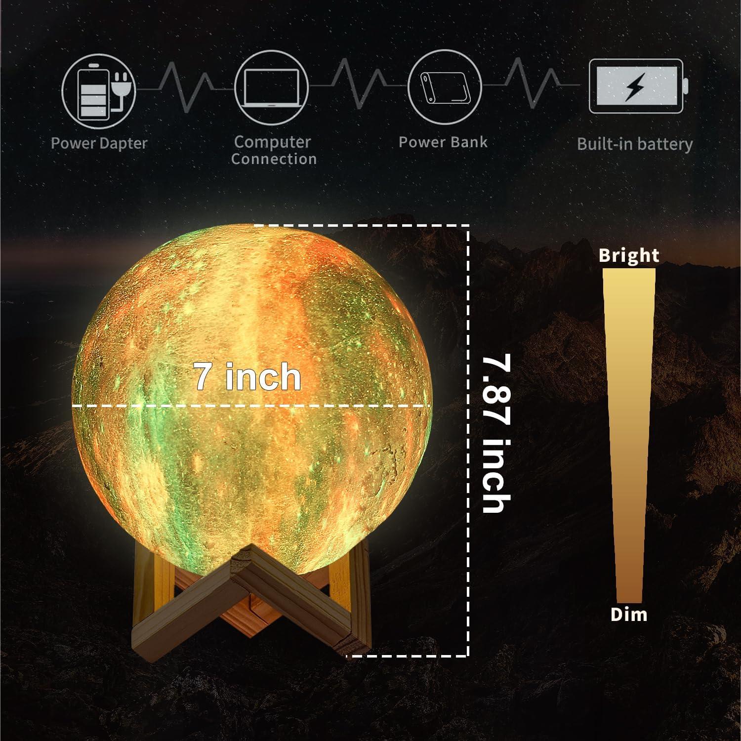 Lámpara de Luna LOGROTATE 17.78 cm LED 16 Colores Control Remoto