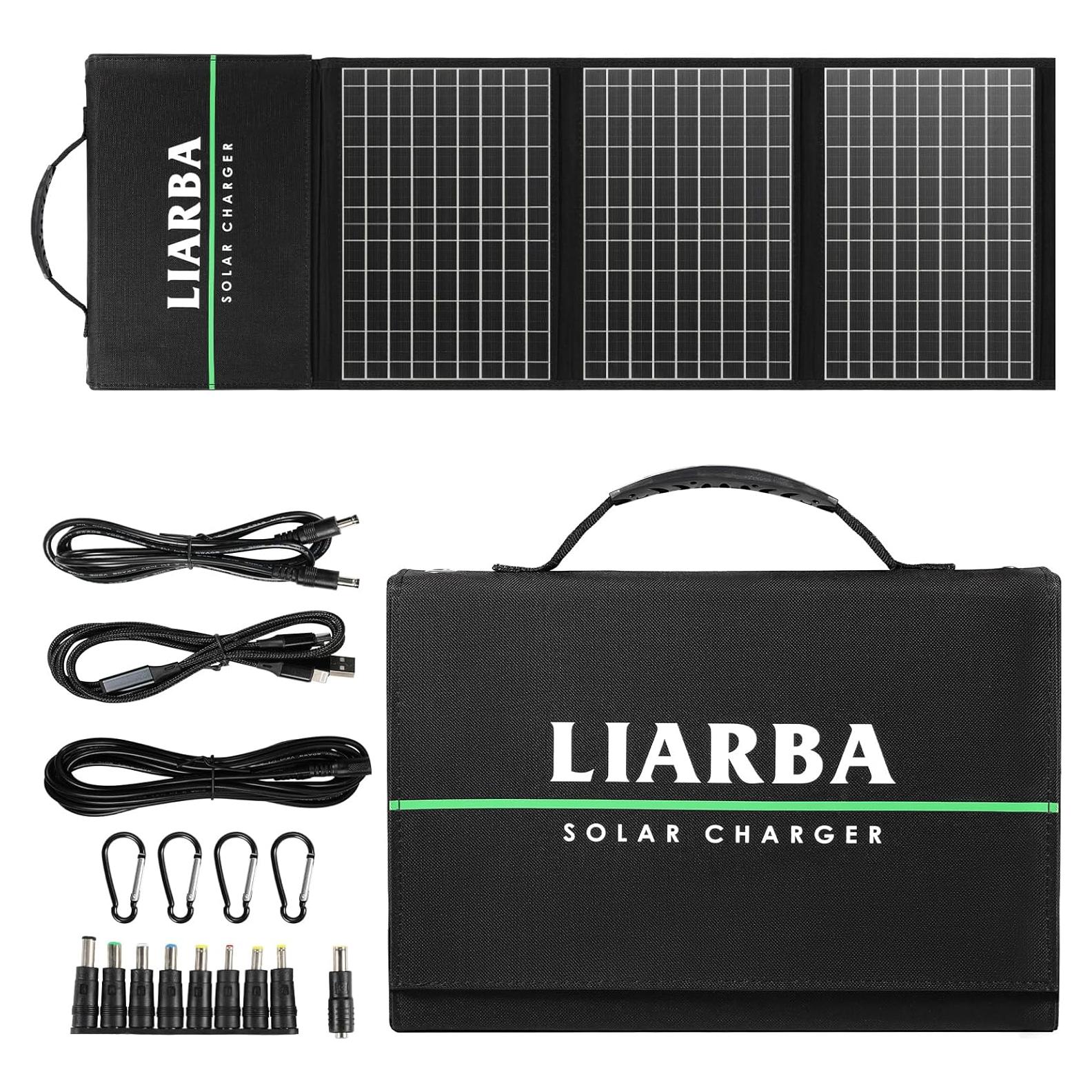 Panel Solar Plegable Liarba 60W USB QC3.0 Camping