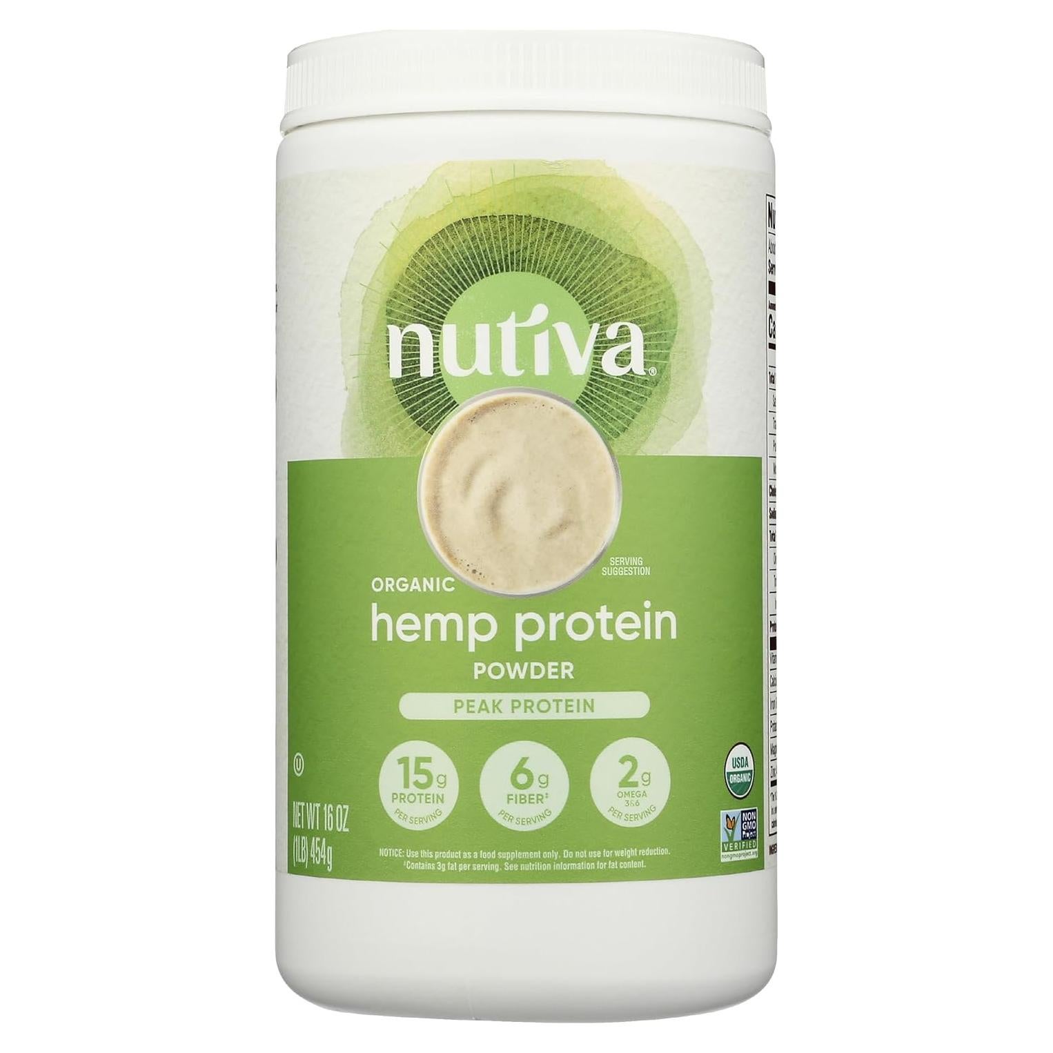 Proteína en Polvo de Semilla de Cáñamo Nutiva 454g Orgánica