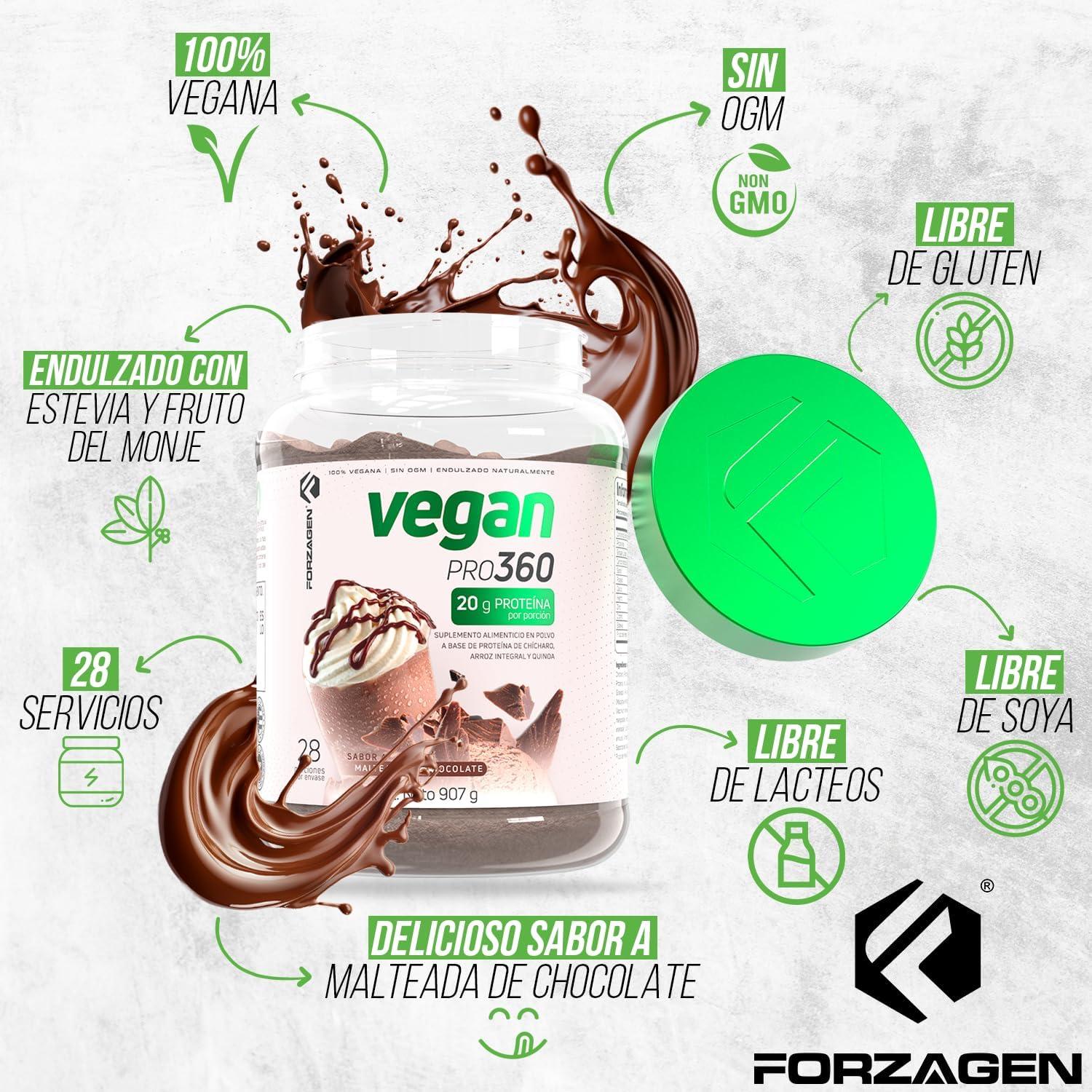 Proteína Vegana Forzagen 0.91 kg - Batido de Chocolate