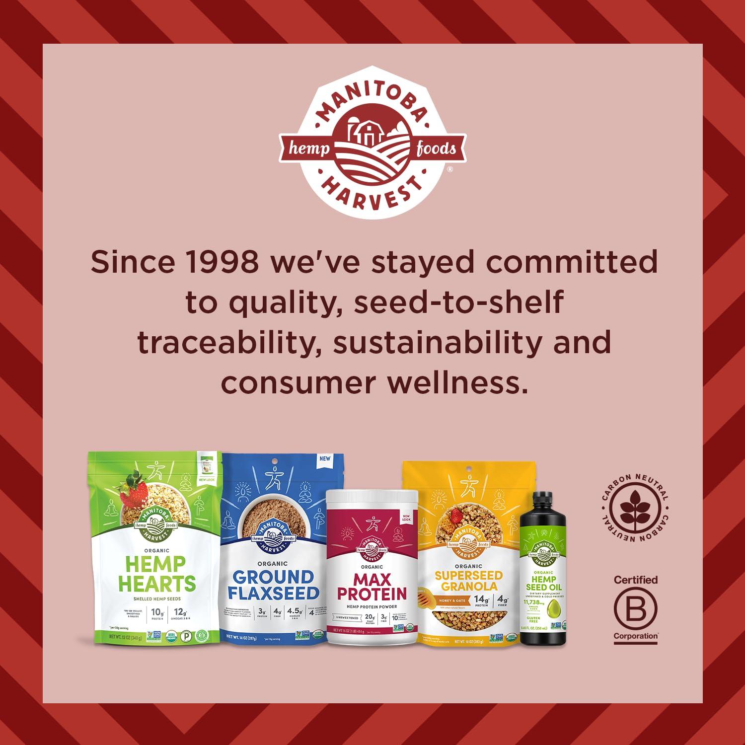 Proteína Orgánica en Polvo Manitoba Harvest 454g, Sin Azúcar