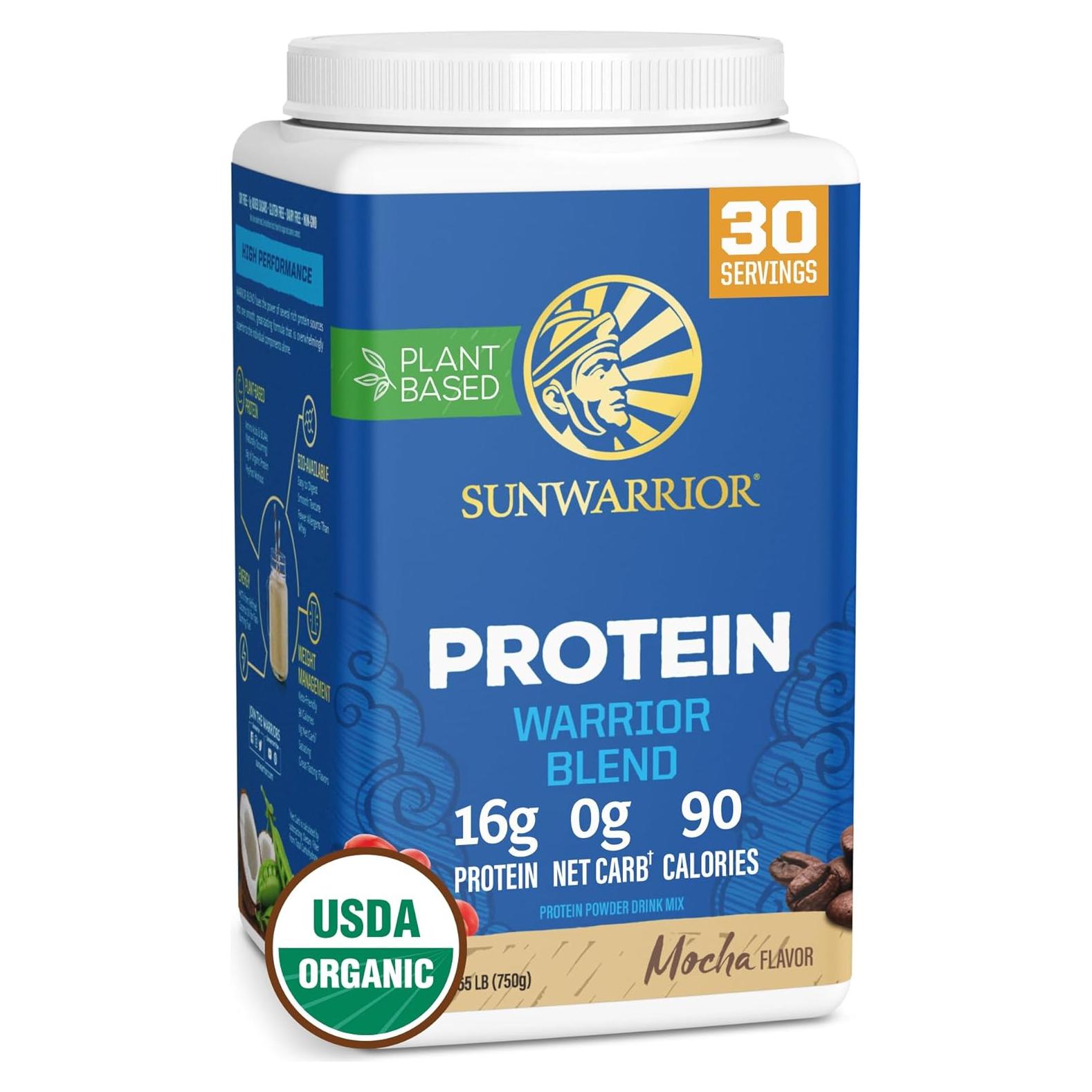 Proteína en polvo vegana Sunwarrior Mocha 750g BCAA Orgánica