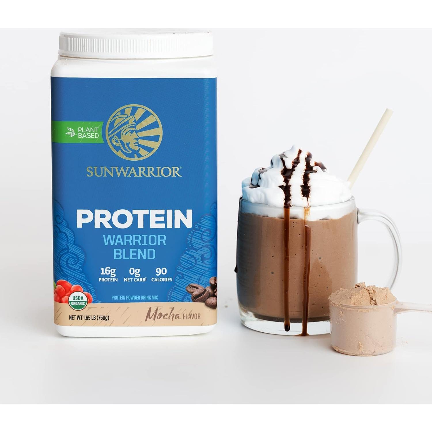 Proteína en polvo vegana Sunwarrior Mocha 750g BCAA Orgánica
