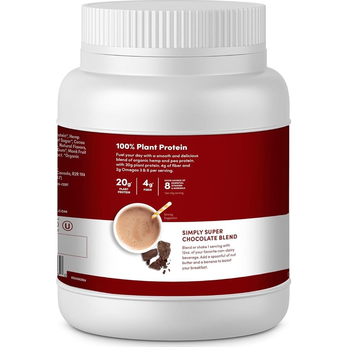 Proteína en Polvo Orgánica Manitoba Harvest 454g Chocolate