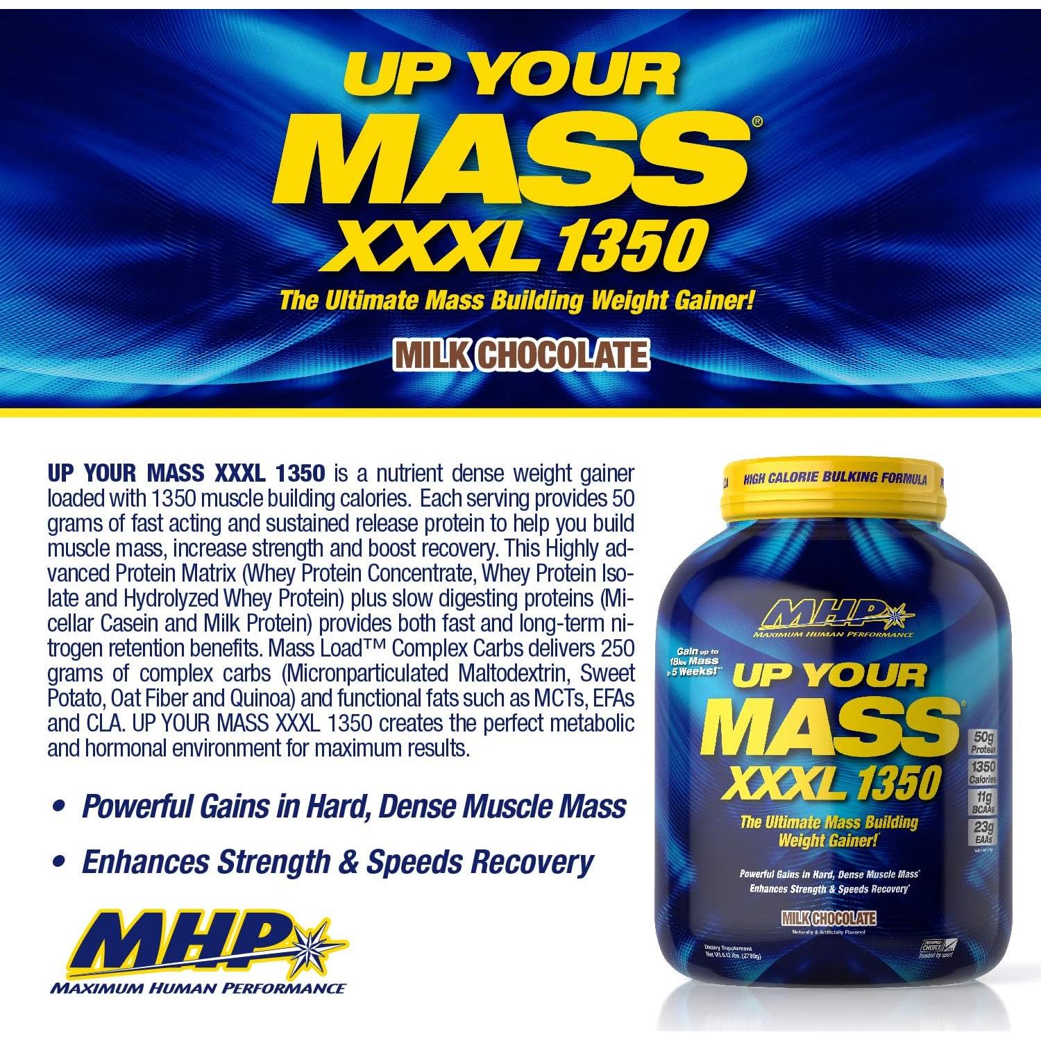 Aumento de Masa Muscular MHP XXXL 1350 Chocolate 2.77kg