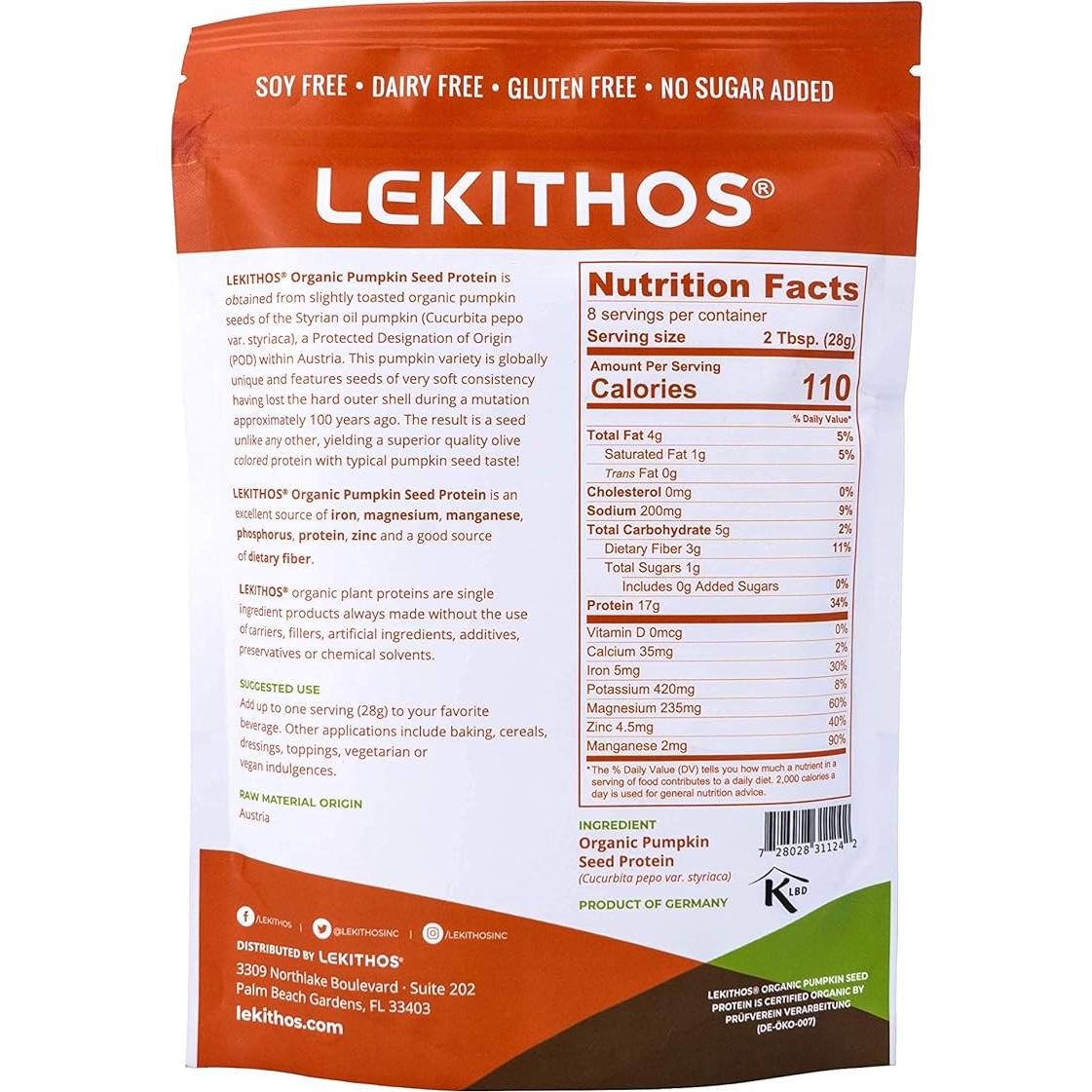 Proteína de Semilla de Calabaza Orgánica Lekithos 227 g - 17 g Proteína