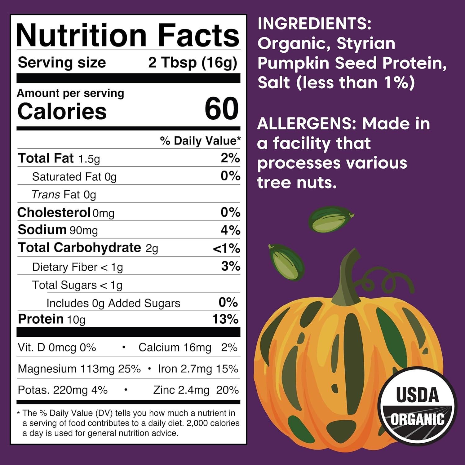 Polvo de Proteína de Semilla de Calabaza Orgánica Wilderness Poets 0.91kg