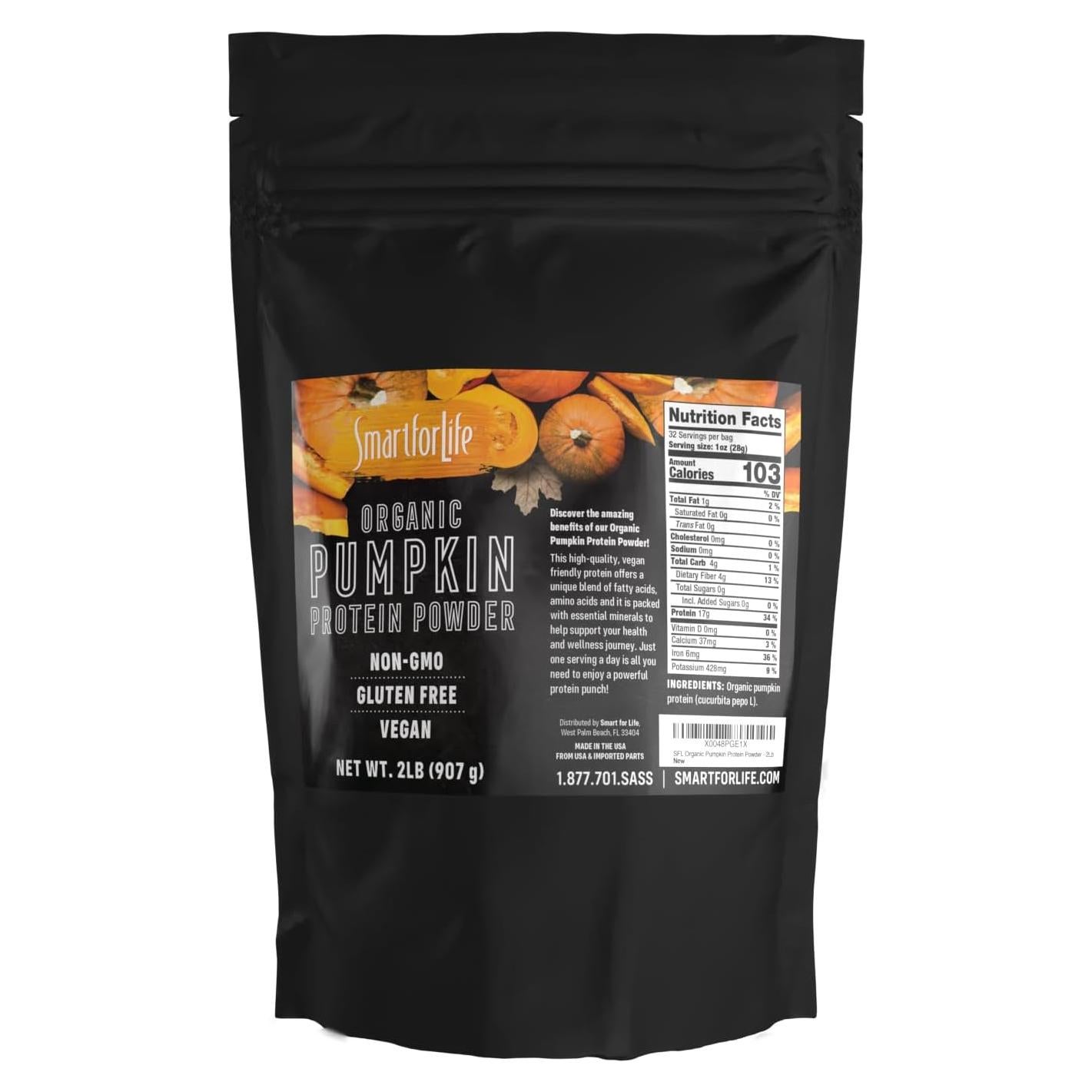 Polvo de Proteína de Calabaza Orgánico Smart for Life 0.91 kg - Vegano