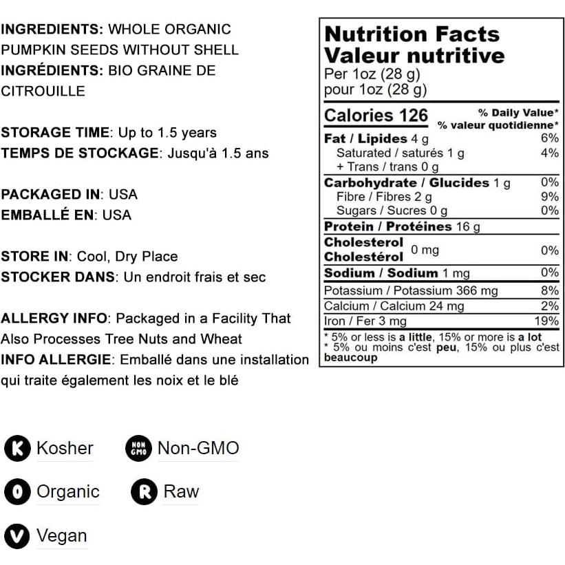 Polvo de Proteína de Semillas de Calabaza Orgánicas Food to Live 450g