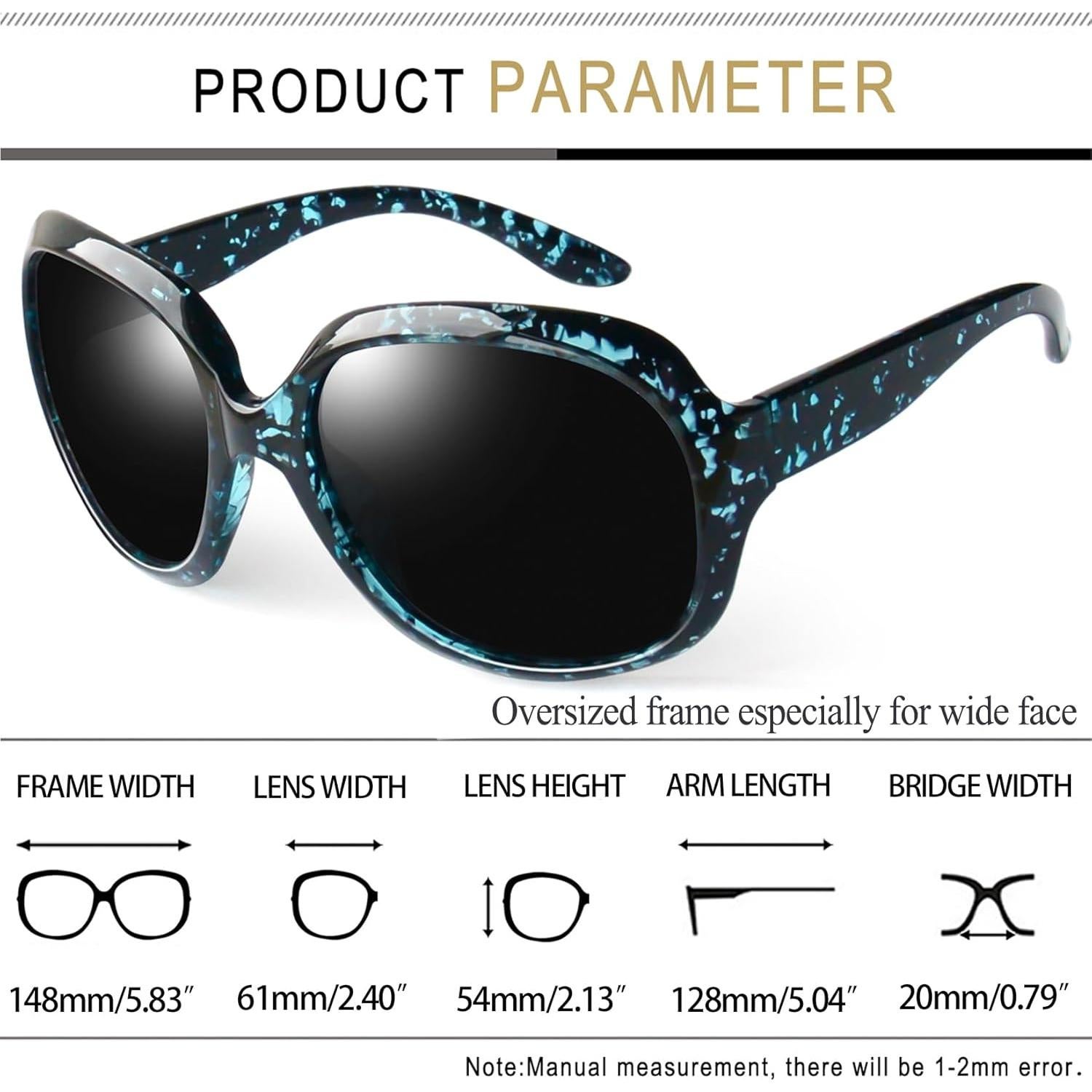 Gafas de sol grandes Joopin polarizadas UV400 para mujer