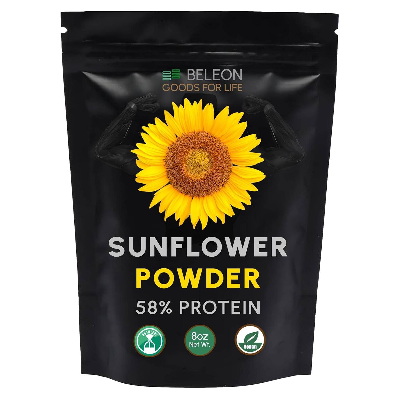 Proteína en Polvo de Girasol Beleon 227 g - 58% Proteína Vegana