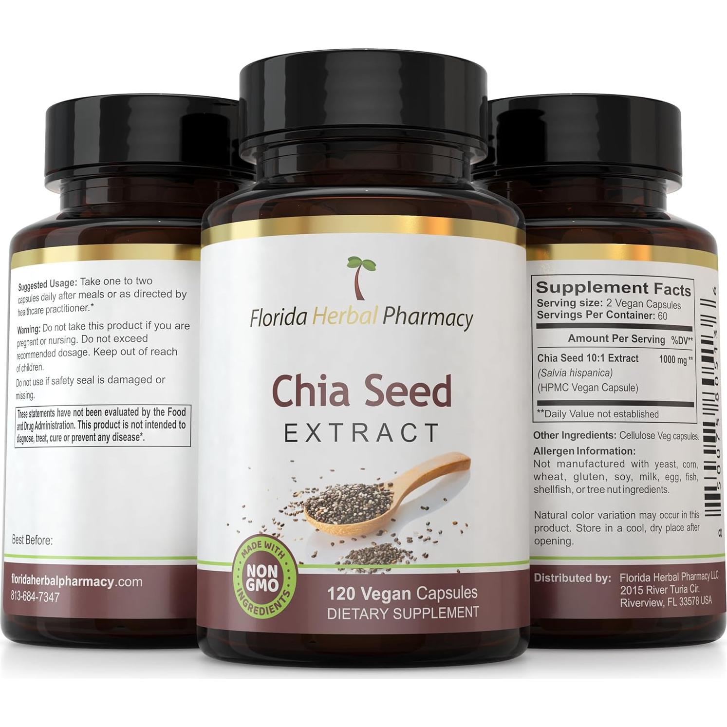 Cápsulas de Extracto de Semilla de Chía 10:1 Mihee Herbals 120 U.