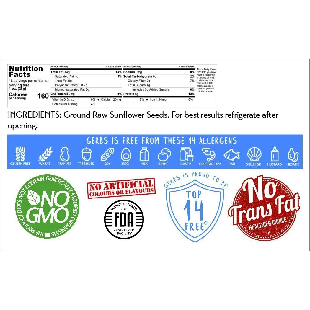 Harina de Semilla de Girasol Gerbs 453g - Libre de Alérgenos