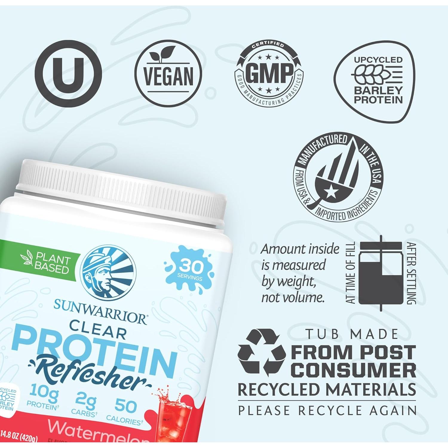 Polvo de Proteína Vegana Sunwarrior 420g Sabor Sandía