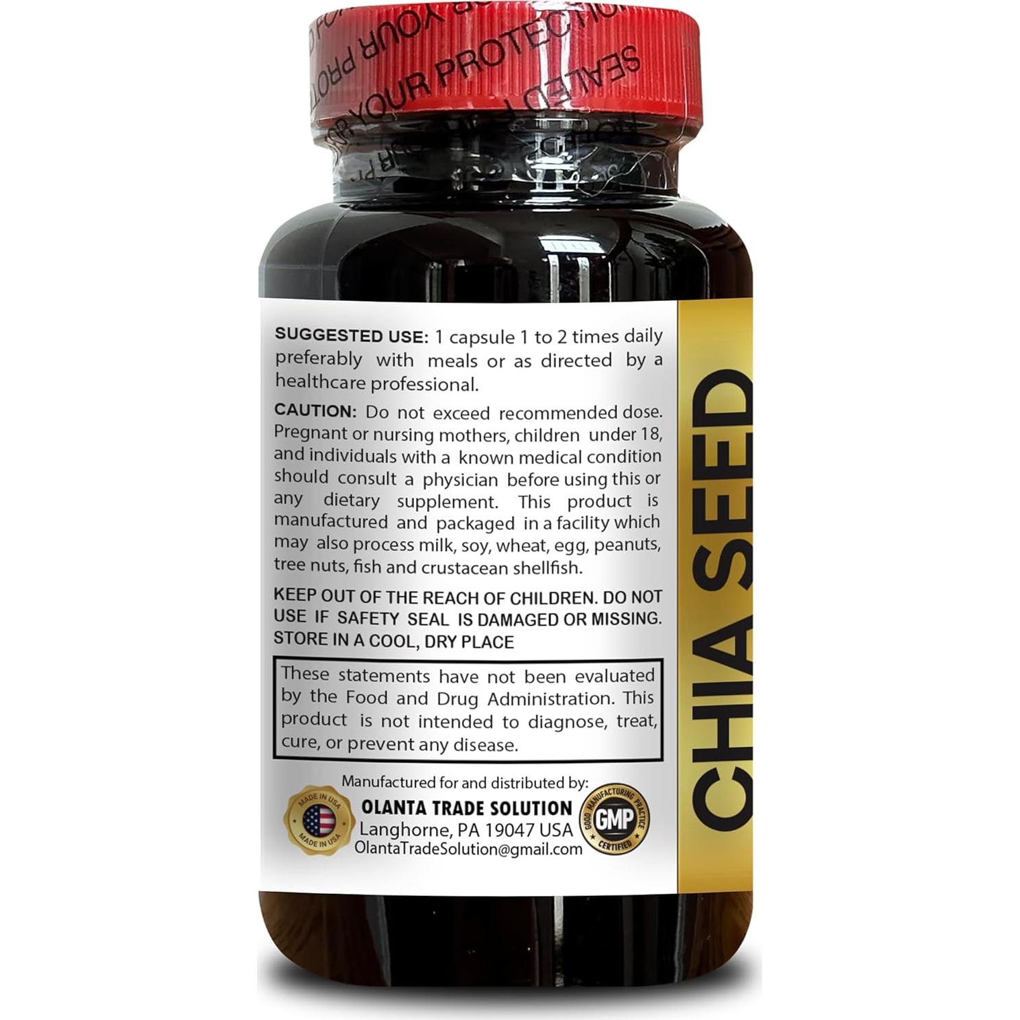 Suplemento de Semilla de Chía Vitalabs - 60 Cápsulas Omega-3