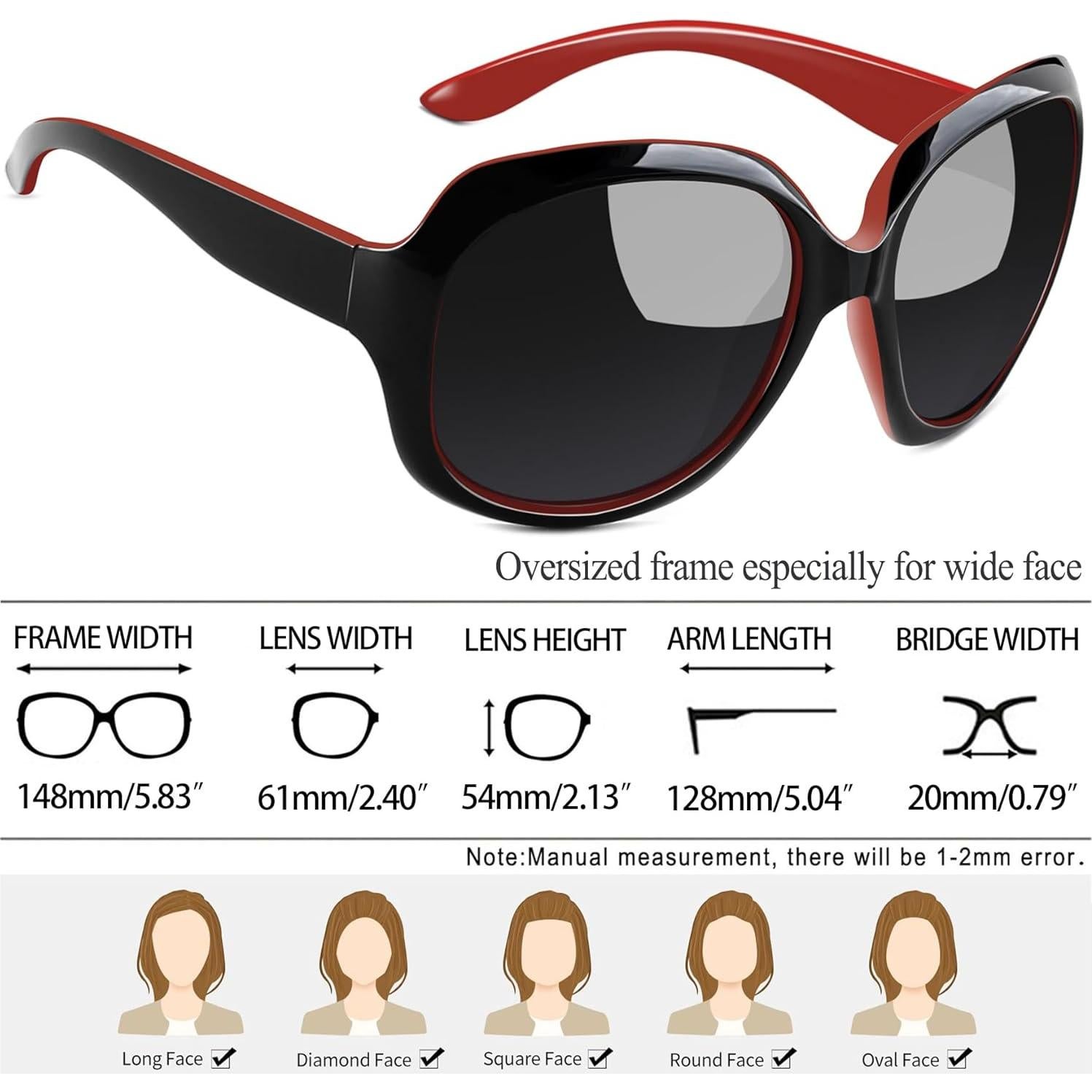 Gafas de sol grandes Joopin para mujer, polarizadas UV400