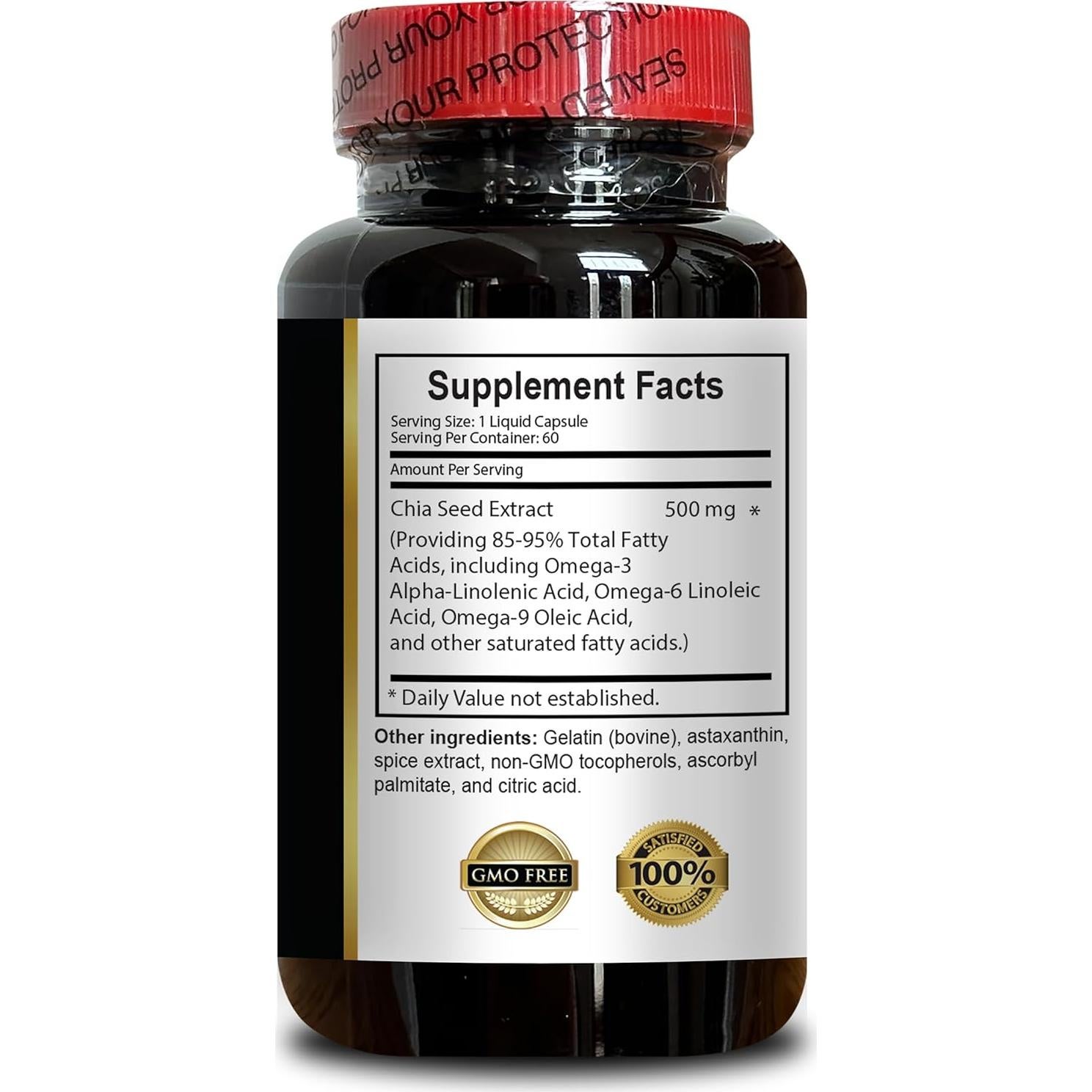 Cápsulas de Aceite de Semilla de Chía Orgánico Vitalabs - 60 Unidades