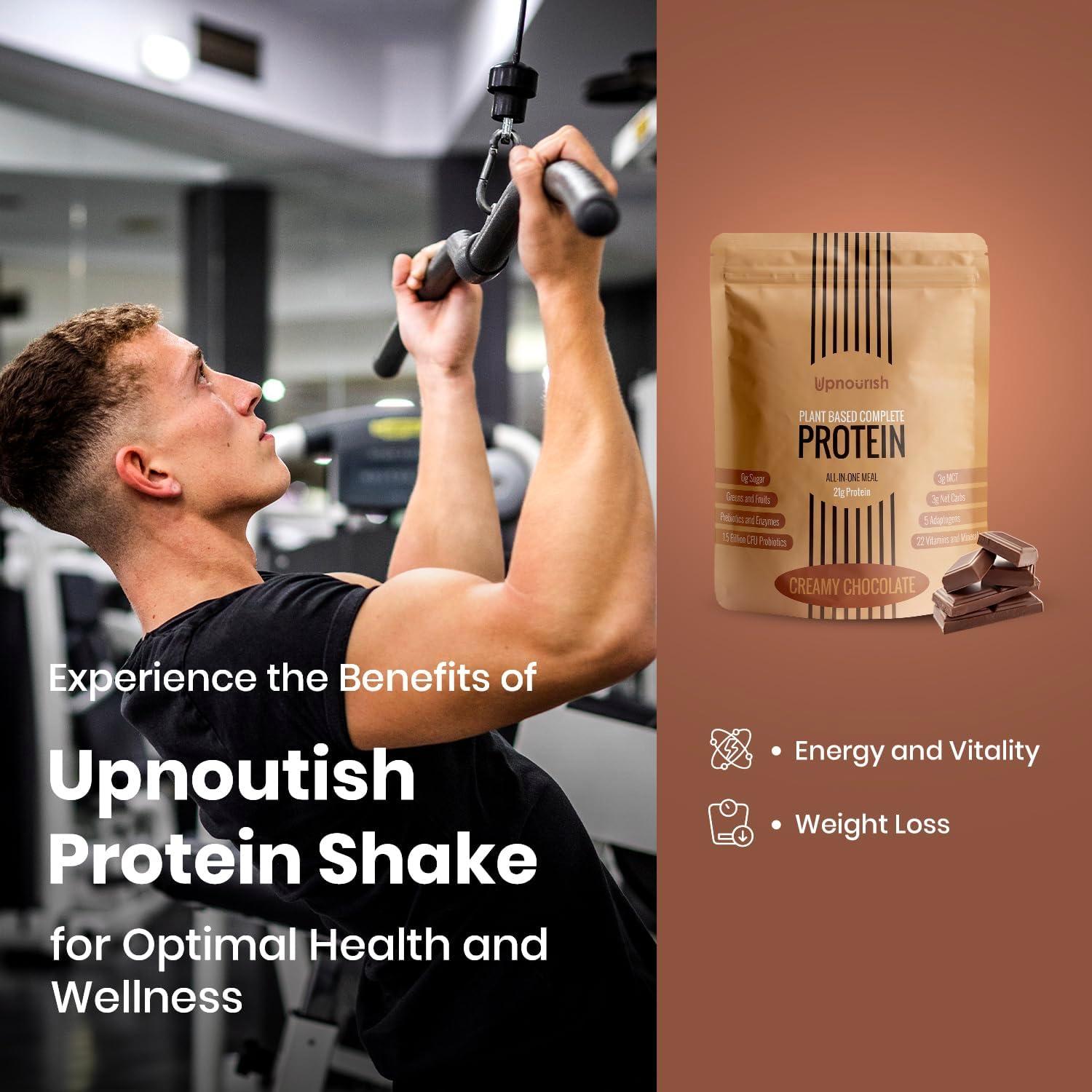 Polvo de Proteína Vegana Chocolate UpNourish 1.5kg 21g Proteína