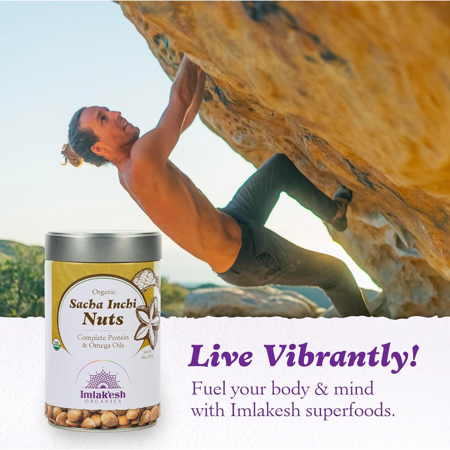 Nueces Sacha Inchi Imlakesh Organics 396g Tarro Metal