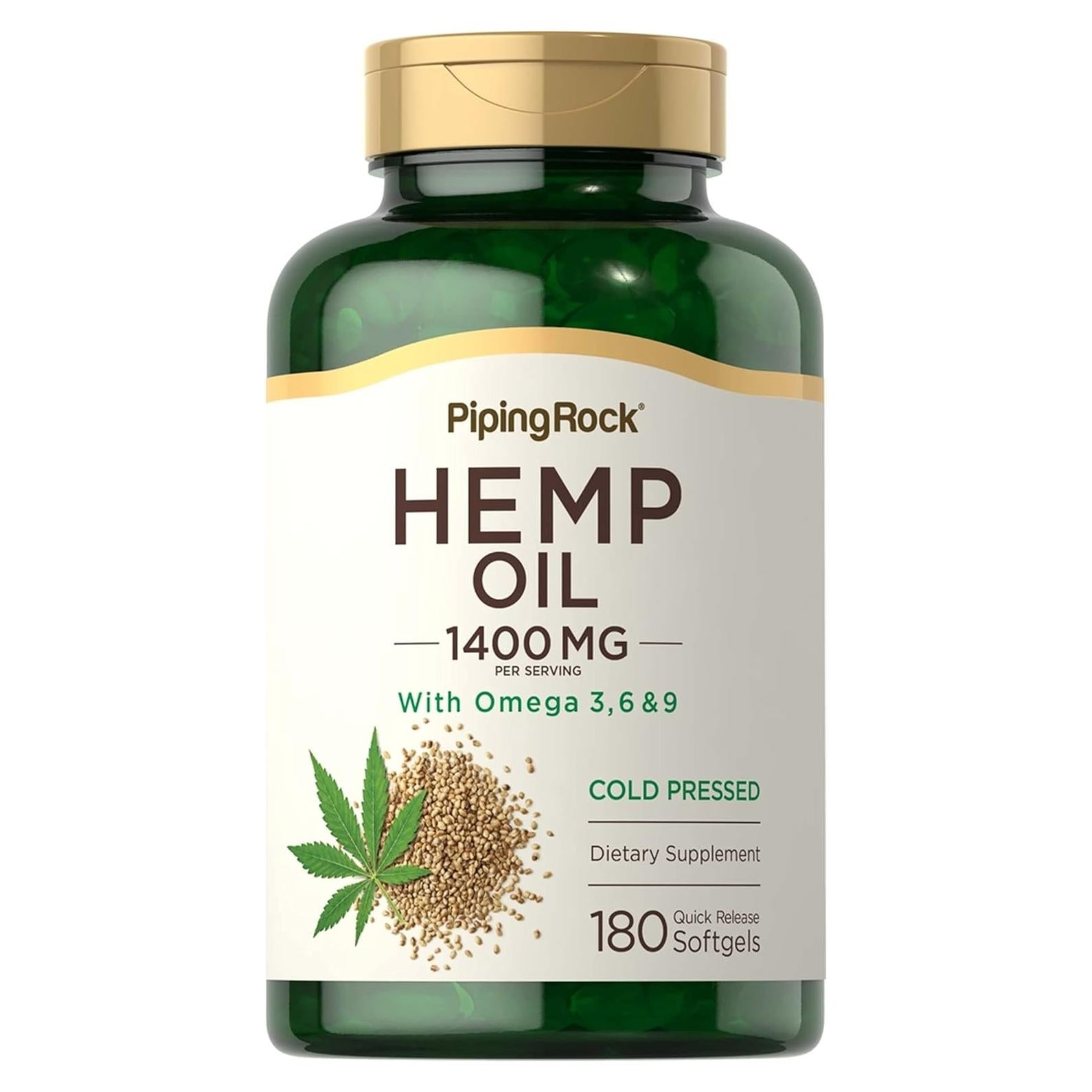 Cápsulas de Aceite de Cáñamo Piping Rock 1400mg 180 Gelatinas