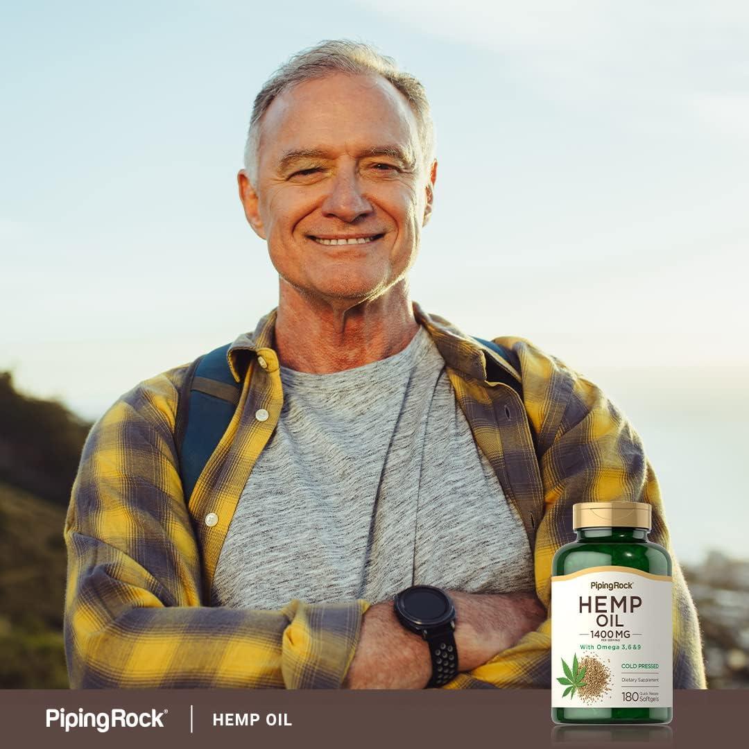 Cápsulas de Aceite de Cáñamo Piping Rock 1400mg 180 Gelatinas