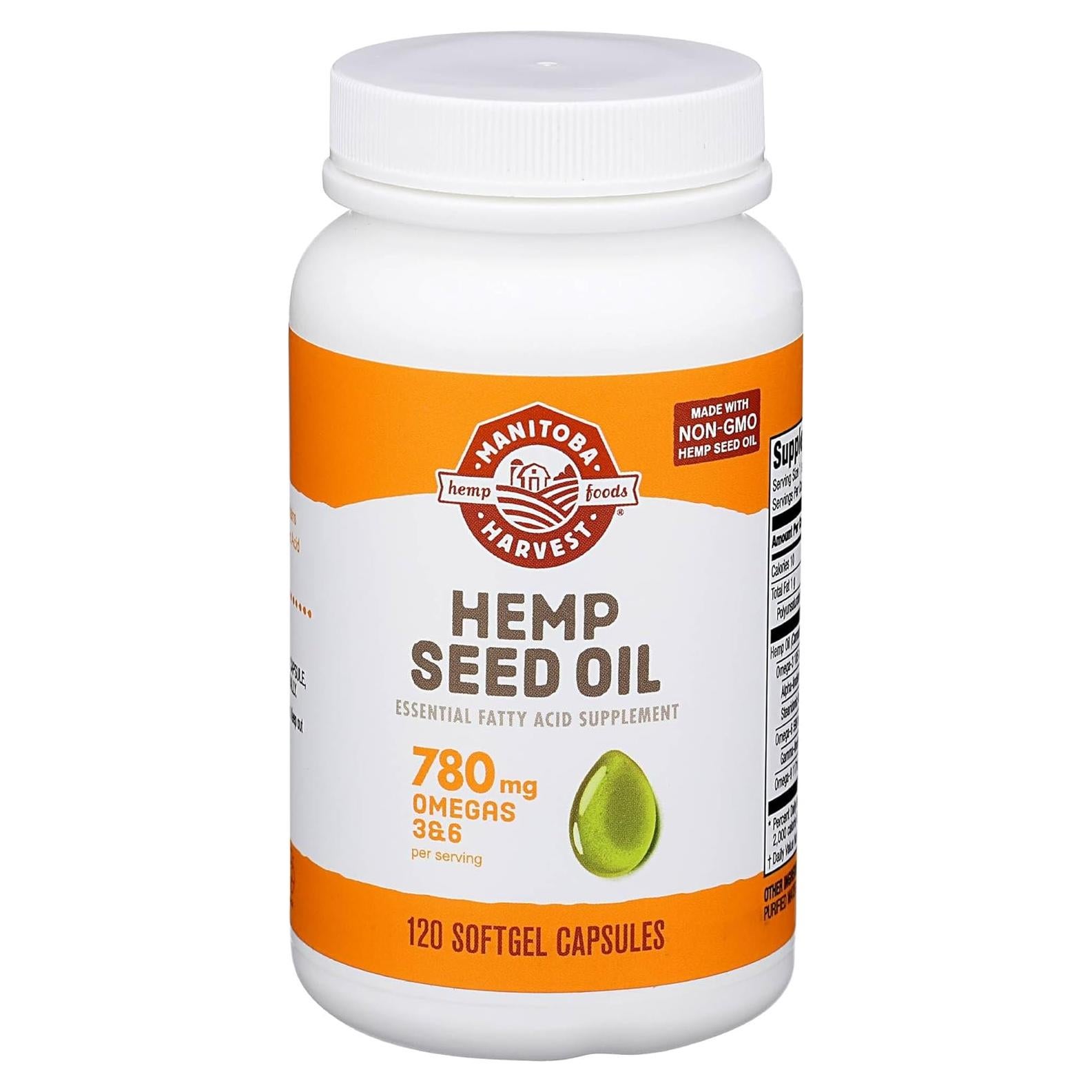 Aceite de Semilla de Cáñamo Manitoba Harvest Softgels 780 mg Omegas 3 y 6 120 Ct