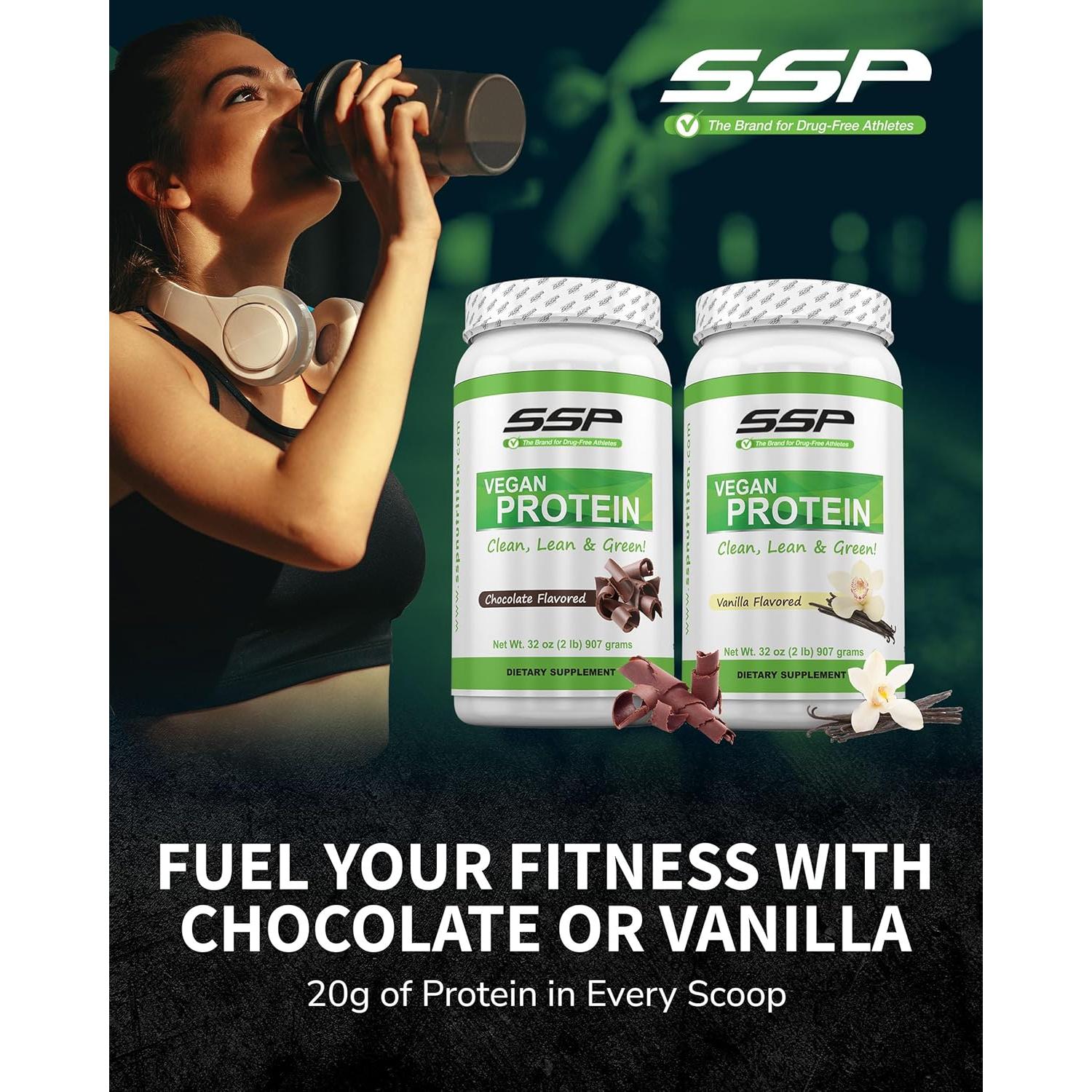 Proteína Vegana SSP 0.91 kg - Aislado de Guisante y Cañamo Sabor Chocolate