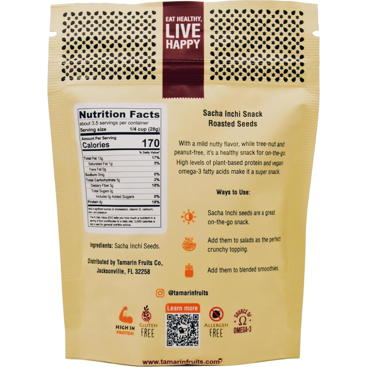 Snack de Semilla de Sacha Inchi Tamarin Fruits 300g Orgánico Keto