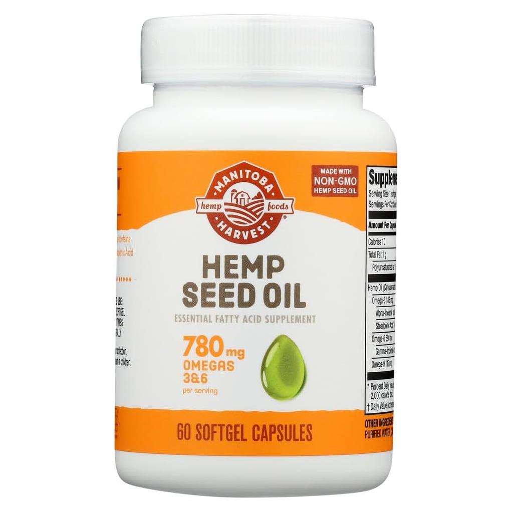 Aceite de Semilla de Cañamo Manitoba Harvest 1000mg 60 Cápsulas
