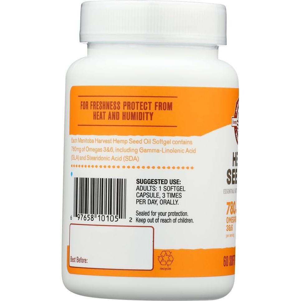 Aceite de Semilla de Cañamo Manitoba Harvest 1000mg 60 Cápsulas