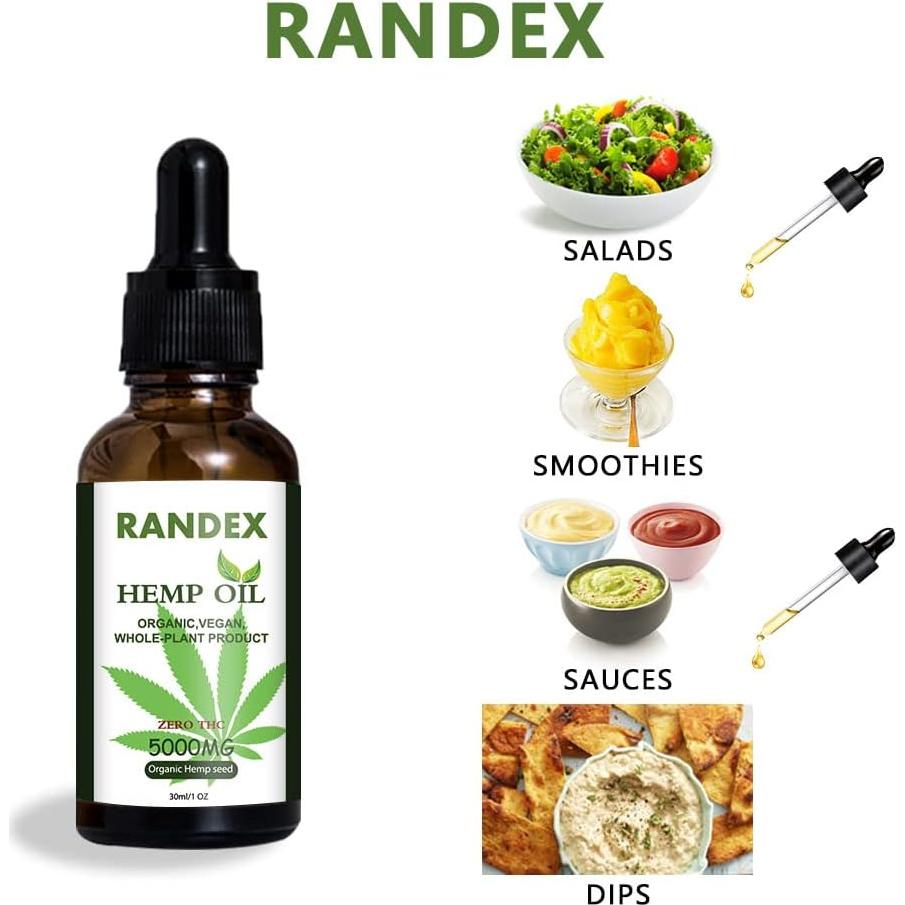 Aceite de Cáñamo Orgánico Randex 5000mg Omega 3-6-9