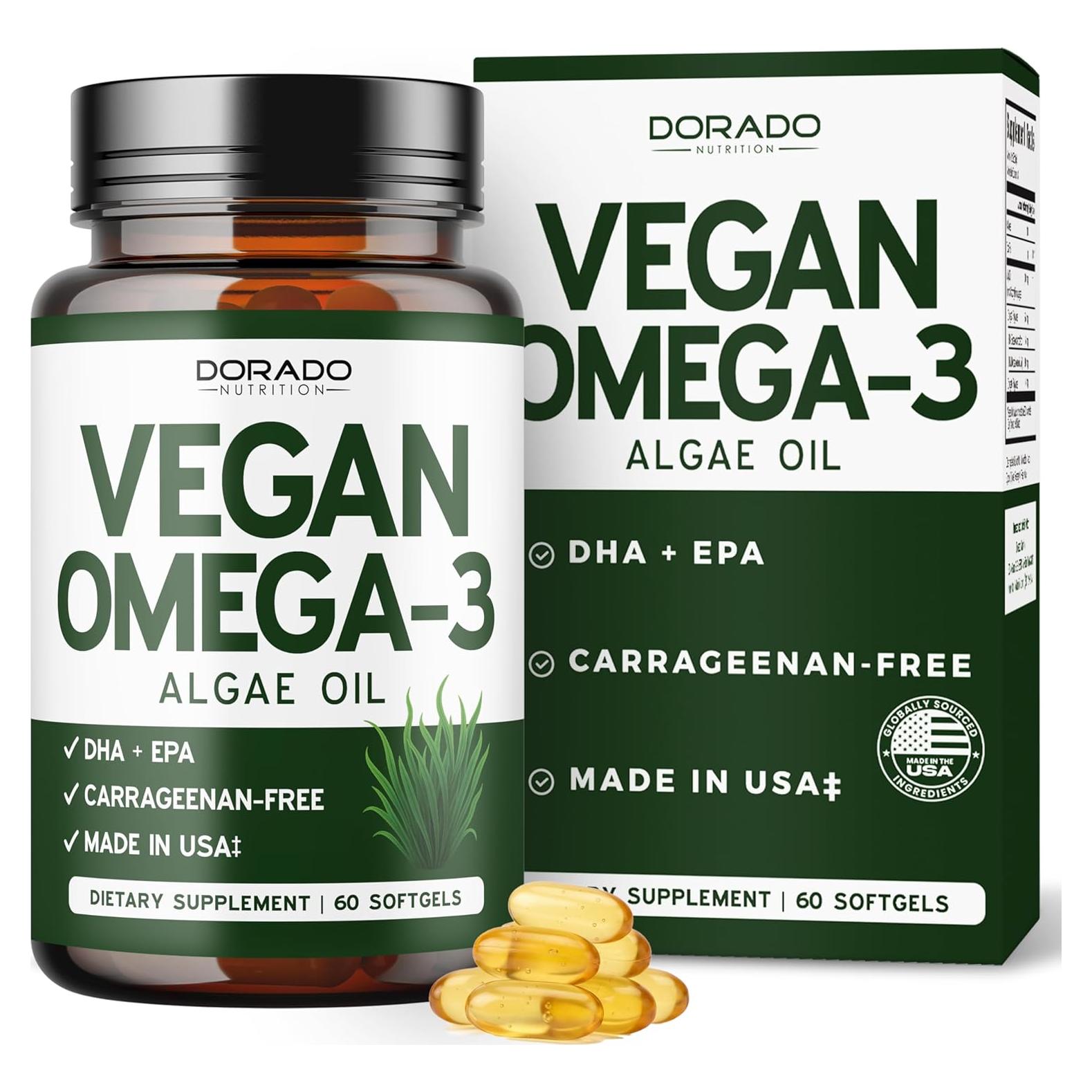 Suplemento Omega 3 Vegano Dorado Nutrition 60 Cápsulas