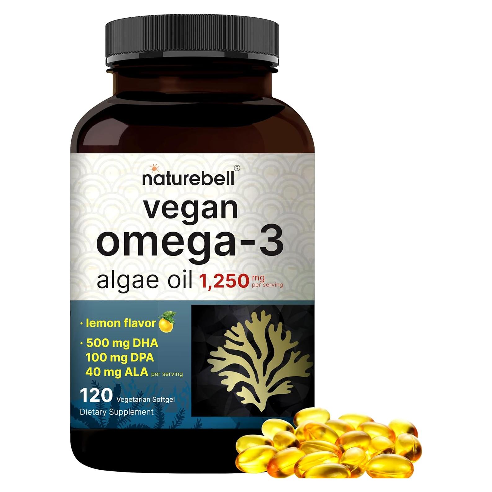 Suplemento Omega 3 Vegano NatureBell 120 Cápsulas 1250 mg