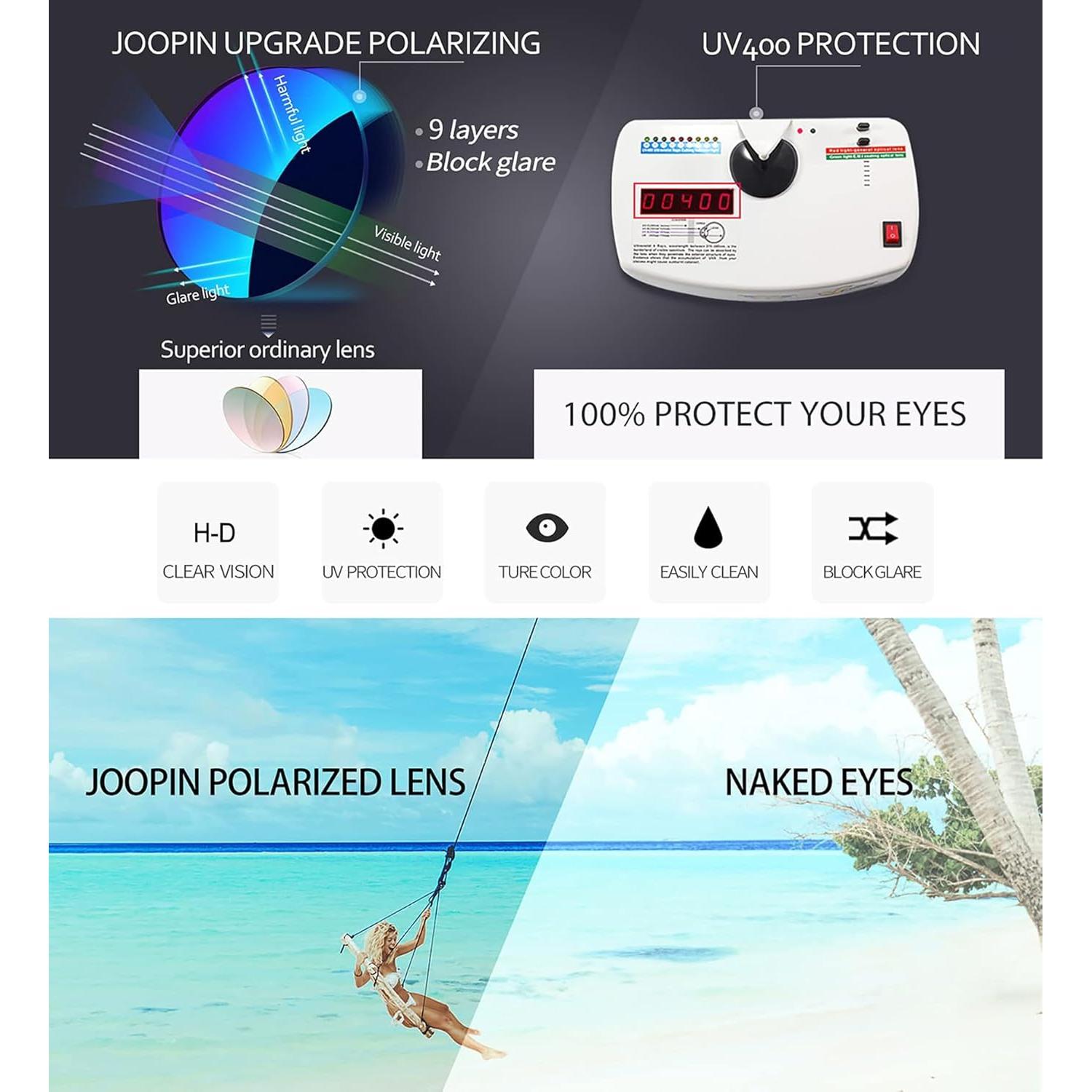 Gafas de sol grandes Joopin para mujer UV400 polarizadas