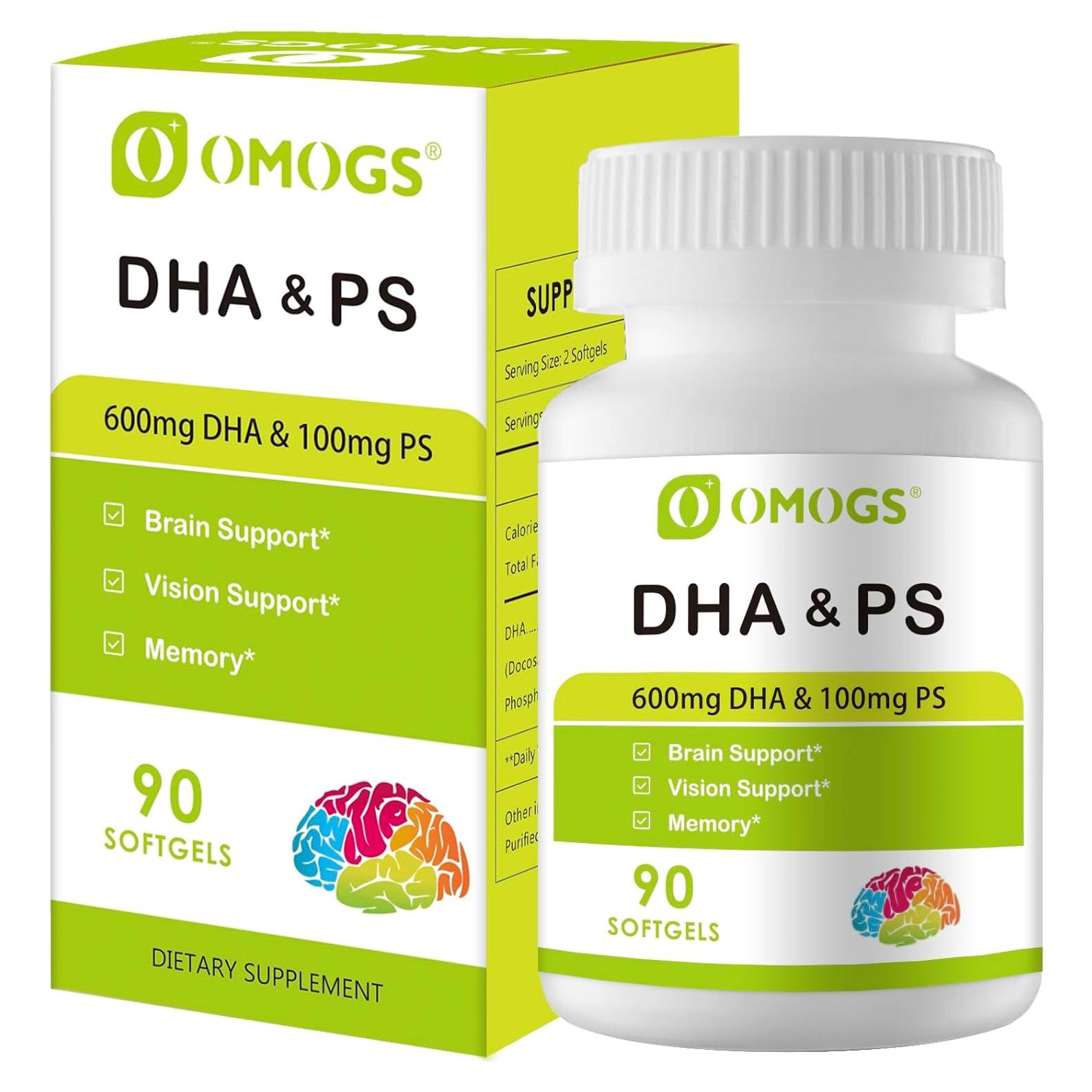 Cápsulas Blandas OMOGS DHA 600mg Omega-3 con Fosfatidilserina