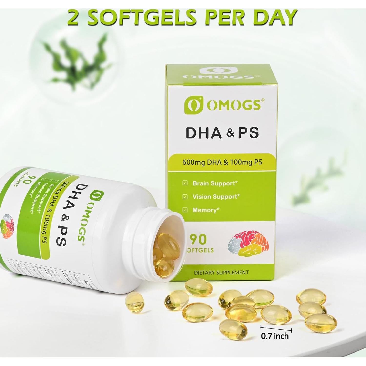 Cápsulas Blandas OMOGS DHA 600mg Omega-3 con Fosfatidilserina