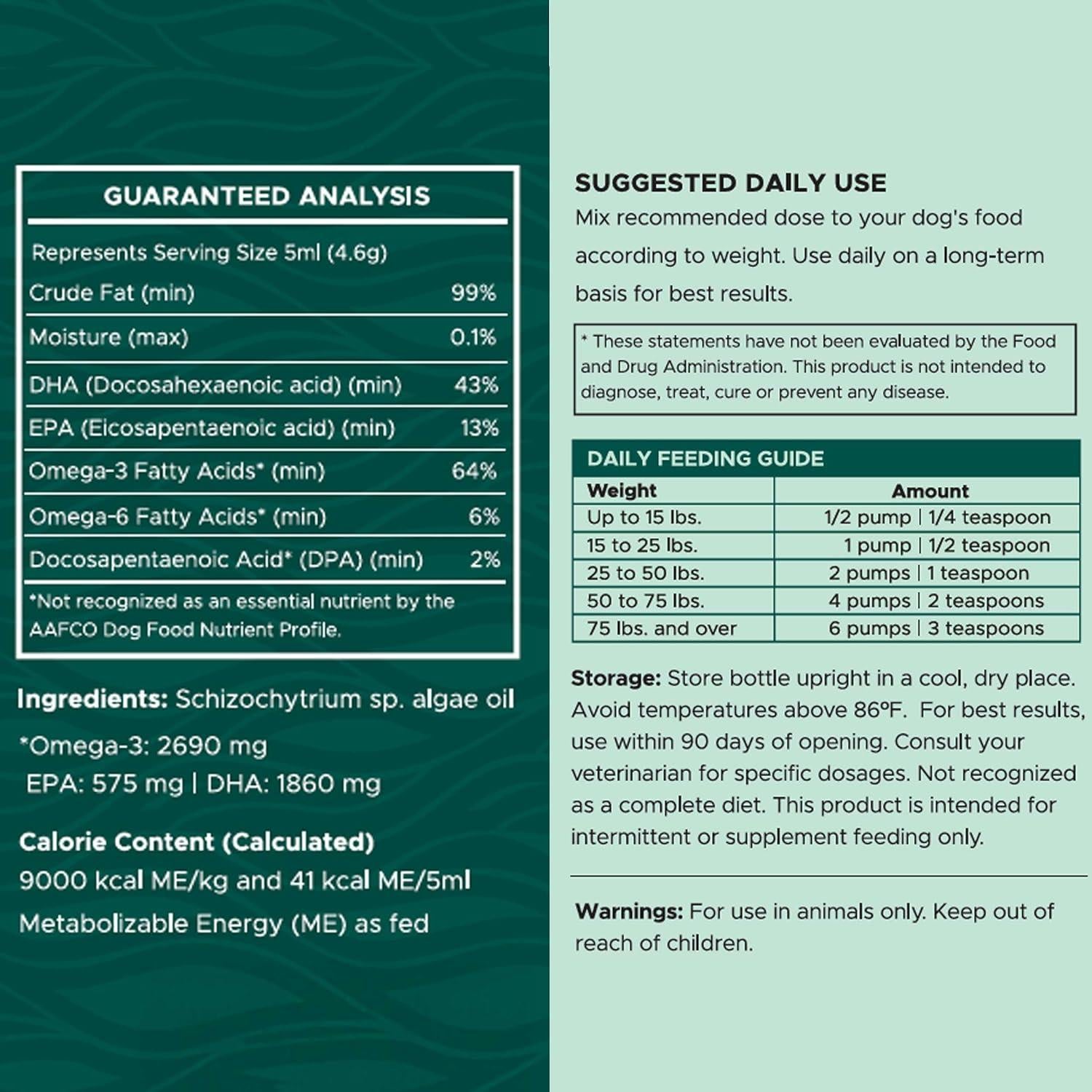 Aceite Omega 3 Vegano Chew + Heal 113.4 g para Perros