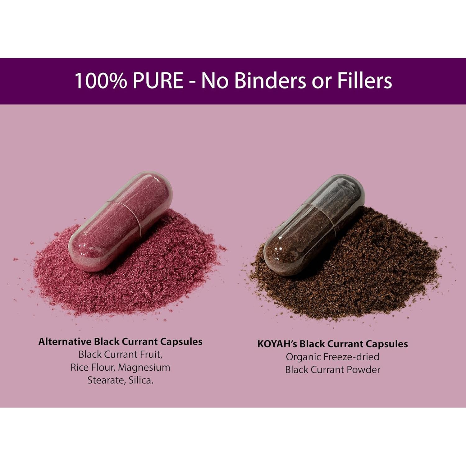 Cápsulas de Grosella Negra Orgánica KOYAH 600 mg Veganas 60 Uds