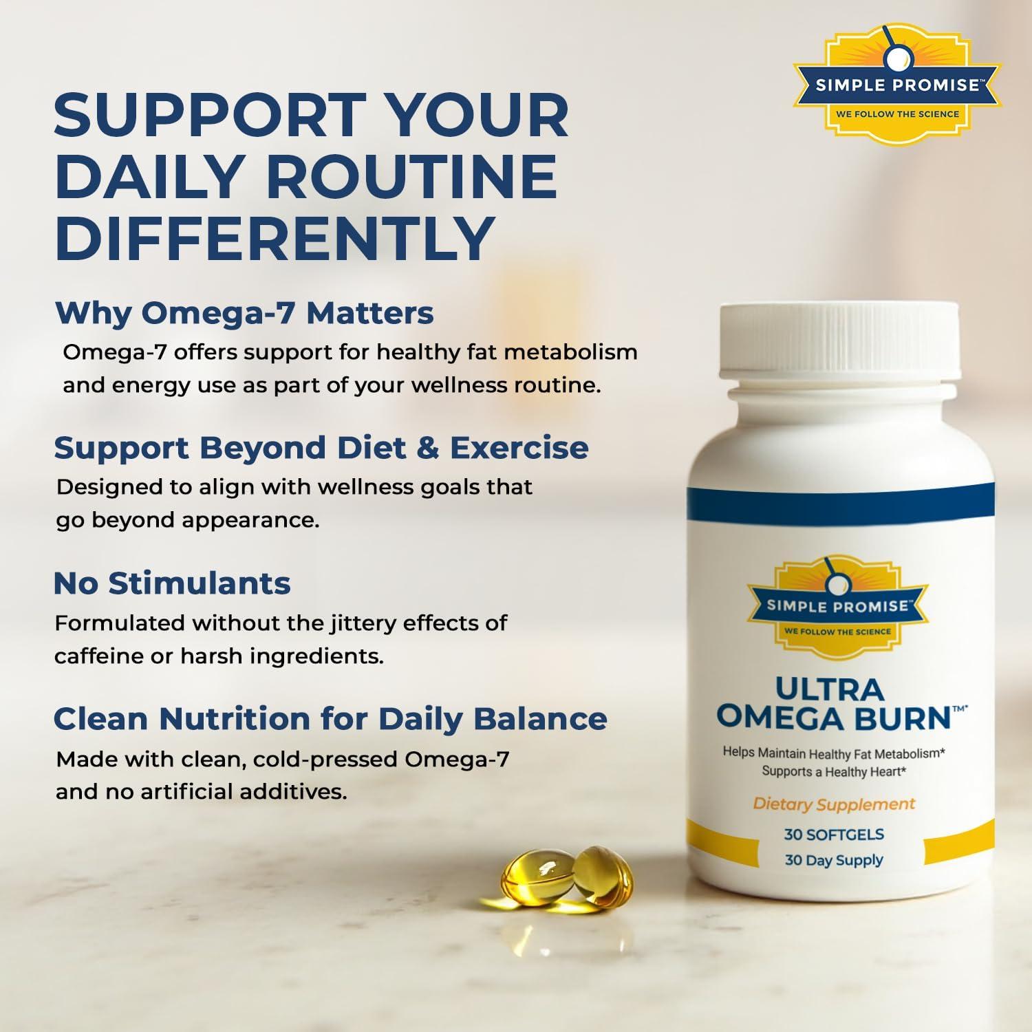 Suplemento Omega-7 Simple Promise - 30 Softgels para Metabolismo y Corazón