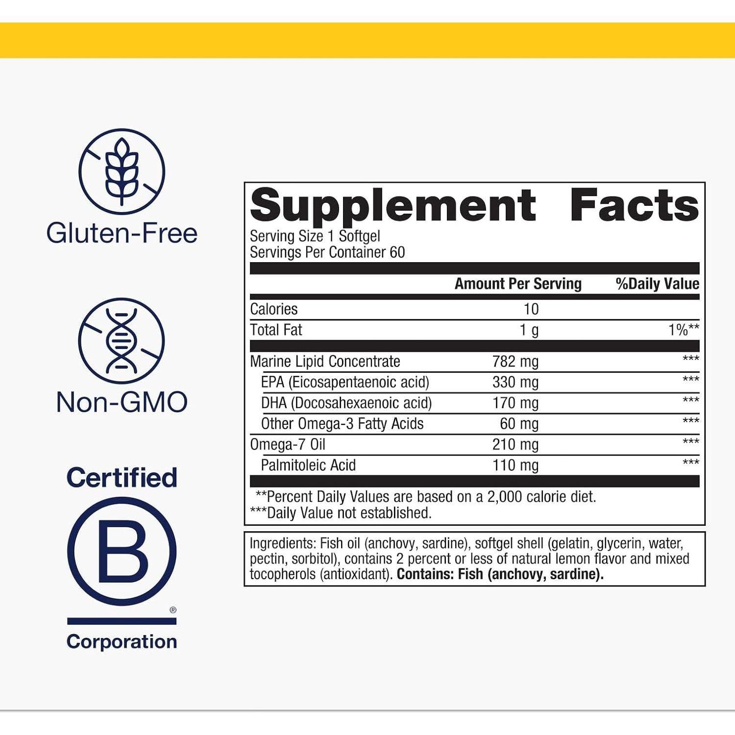 Suplemento Omega 10 Metagenics - 330 mg EPA y 170 mg DHA