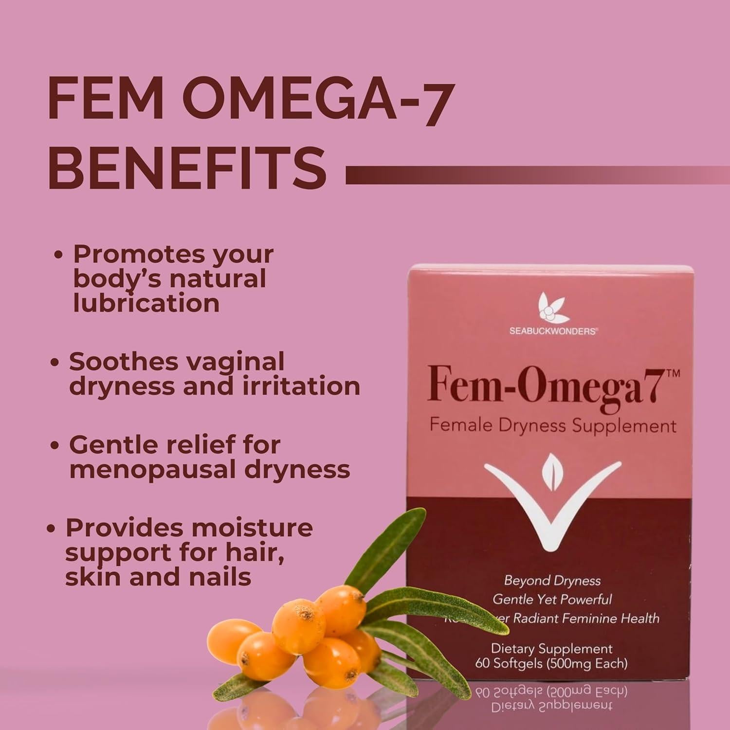 Suplemento Fem-Omega7 SeabuckWonders 60 Cápsulas Hidratantes