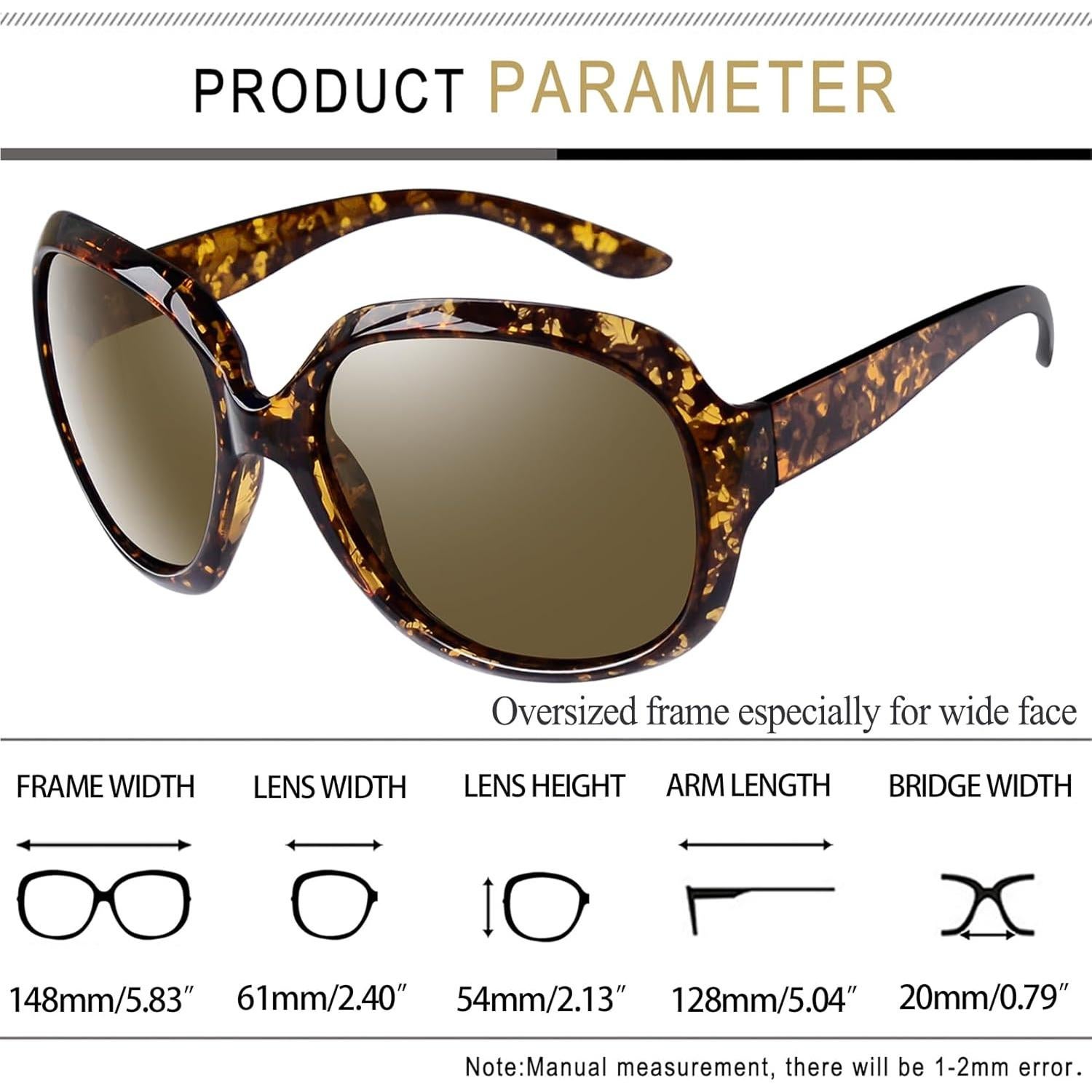 Gafas de sol grandes Joopin polarizadas UV400 para mujer