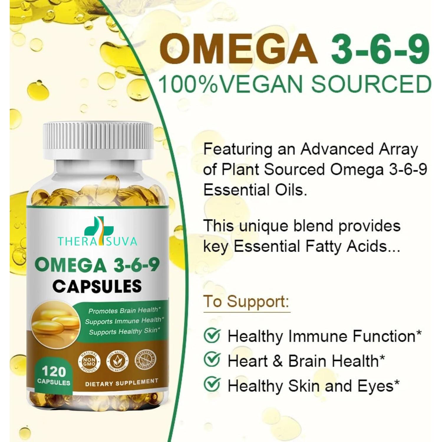 Suplemento Omega 3-6-9 TheraSuva 120 geles veganos 60 días
