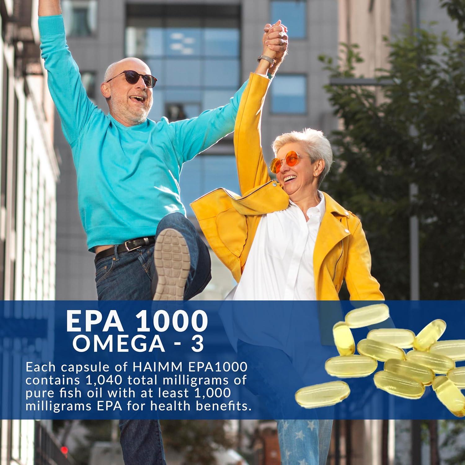HAIM EPA1000 - Suplemento de Aceite de Pescado 1100mg Omega-3