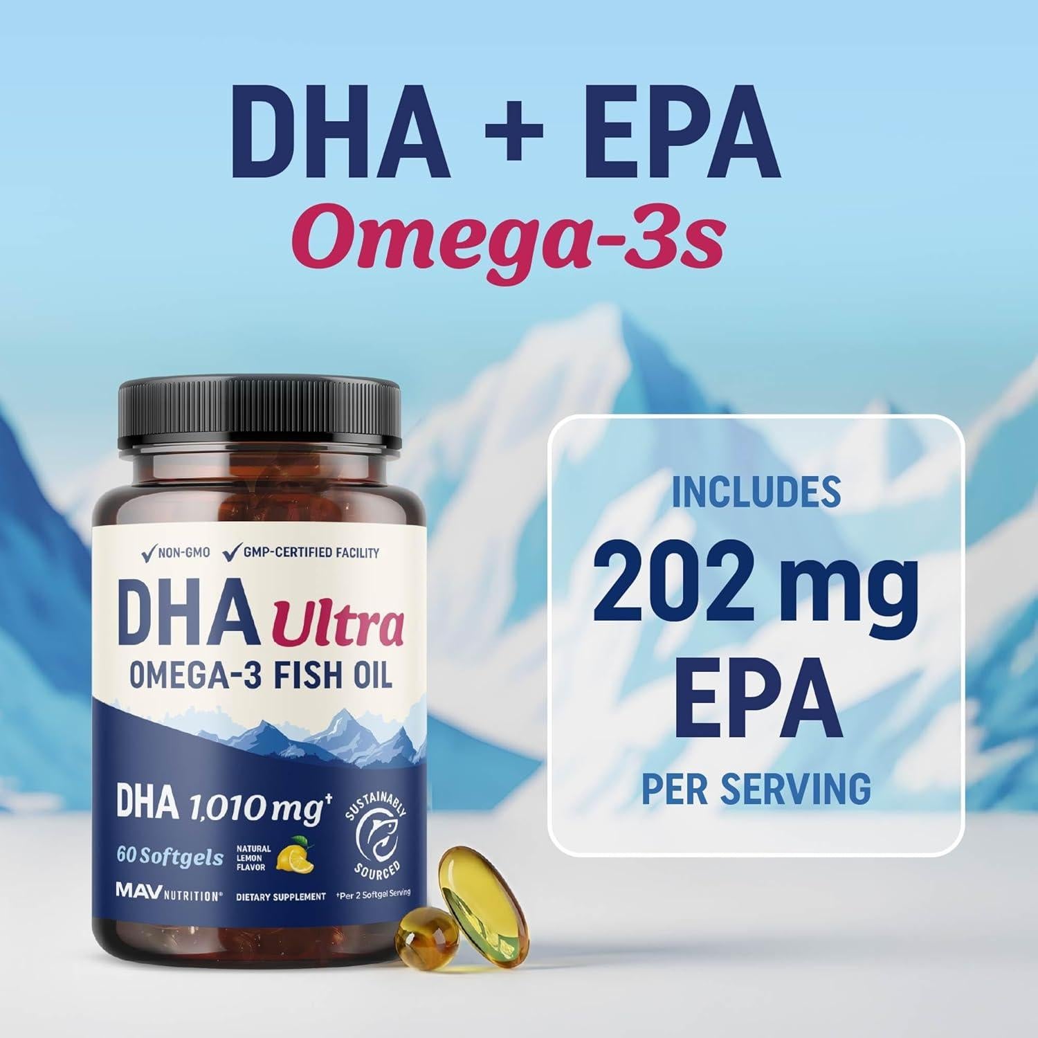 Suplemento DHA Ultra 1,010MG MAV Nutrition - Omega 3