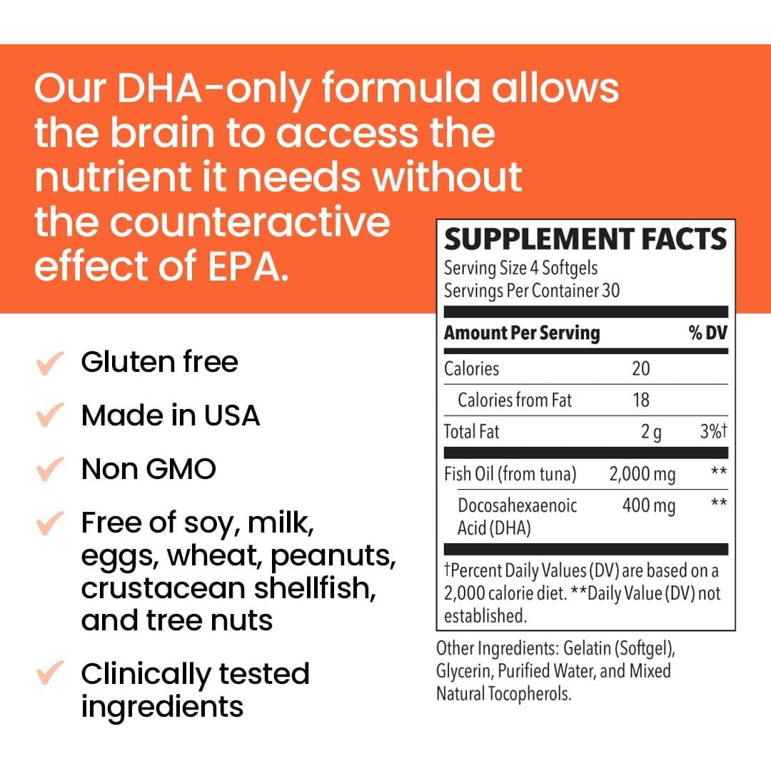 Suplemento de Memoria DHA-400 LifeSeasons - 120 Gelatinas