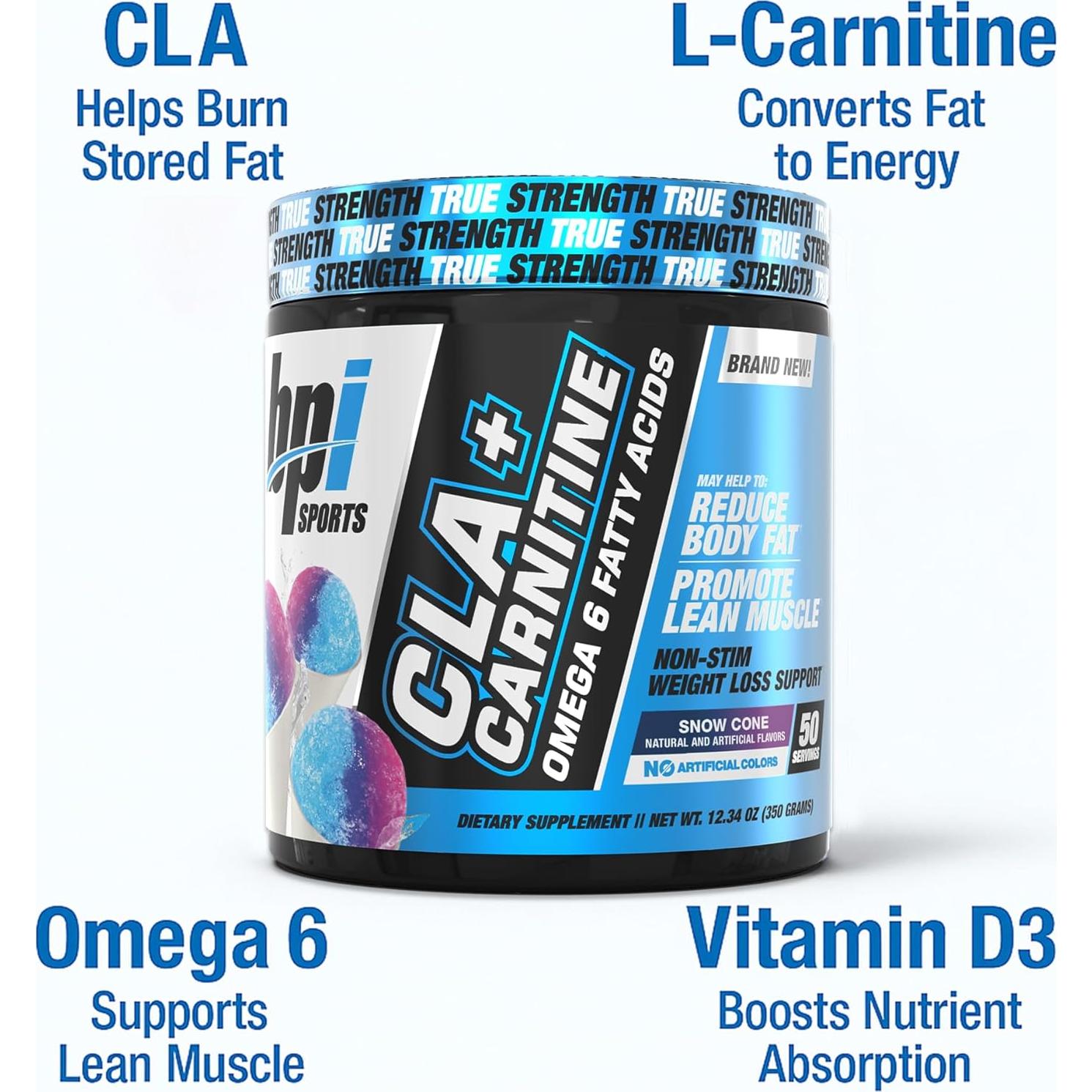Suplemento BPI Sports CLA + Carnitina 349.6 g Sabor Nieve