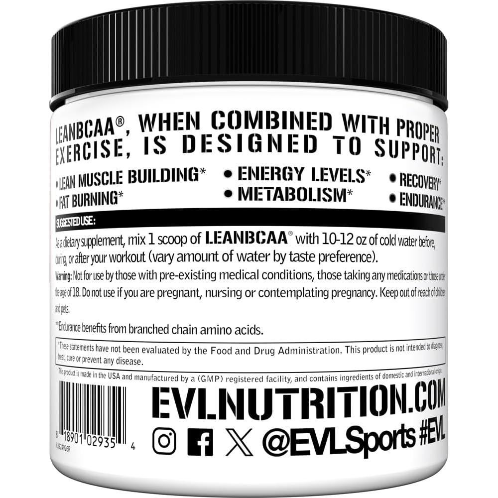 Evlution Lean BCAA Polvo Sin Estimulantes 317g Sabor Fruta Punch